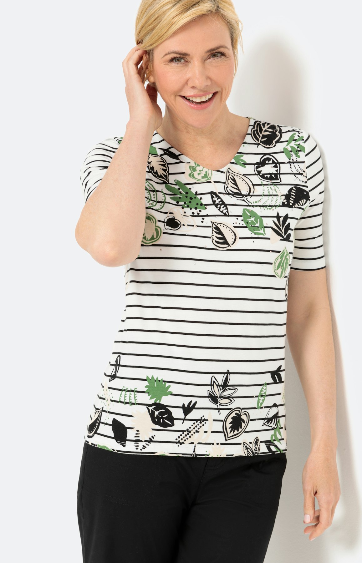 Shirt met korte mouwen en panneaux-print