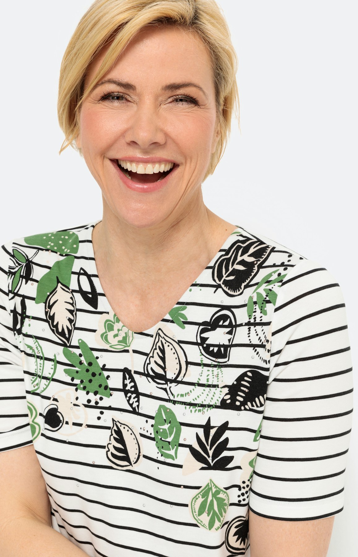 Shirt met korte mouwen en panneaux-print