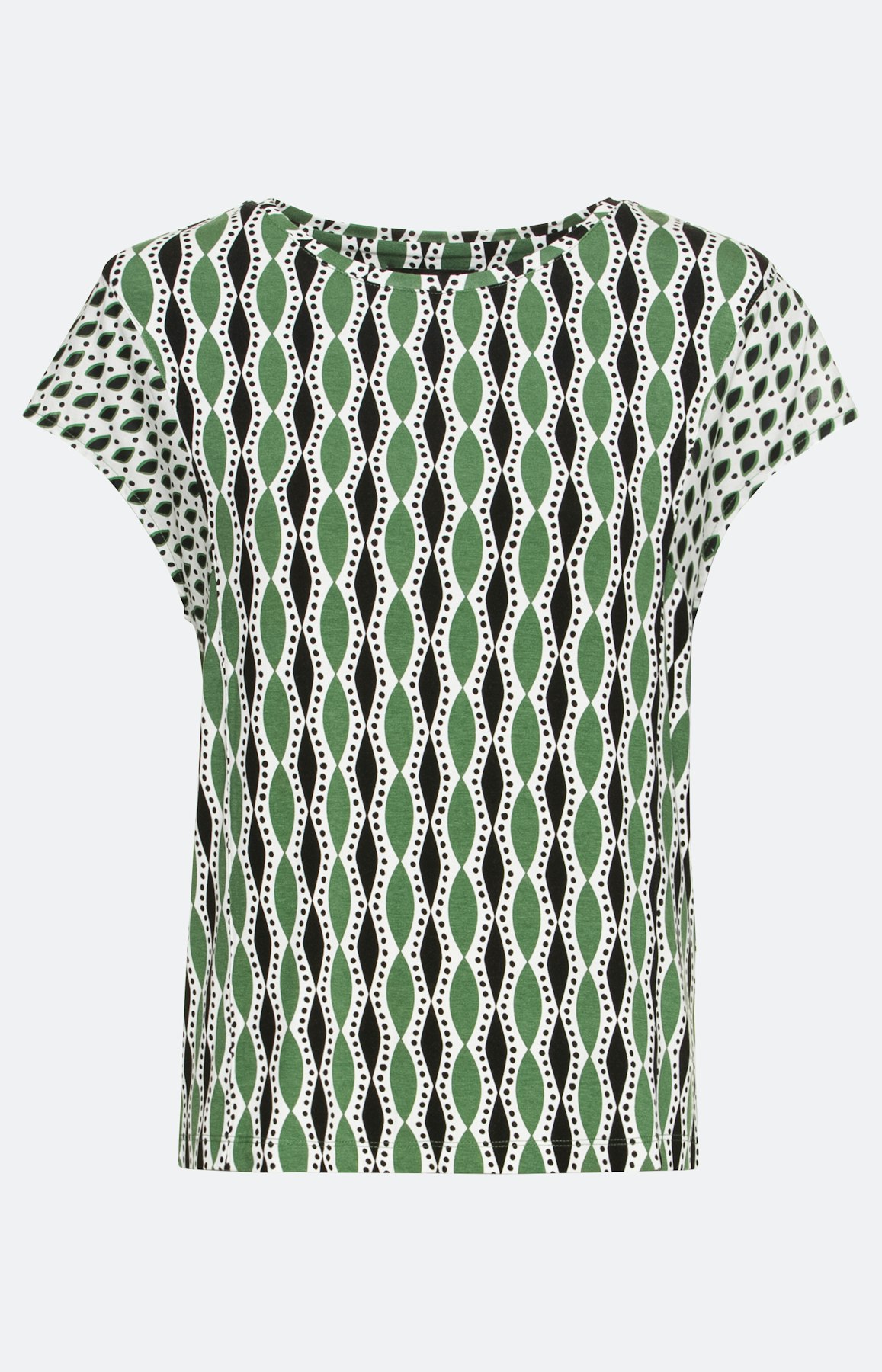 T-shirt met korte mouw in materialenmix