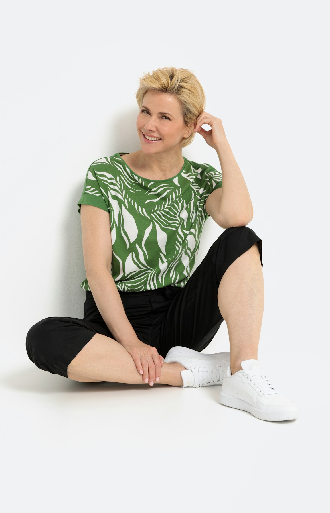 T-Shirt mit Frontprint, grün