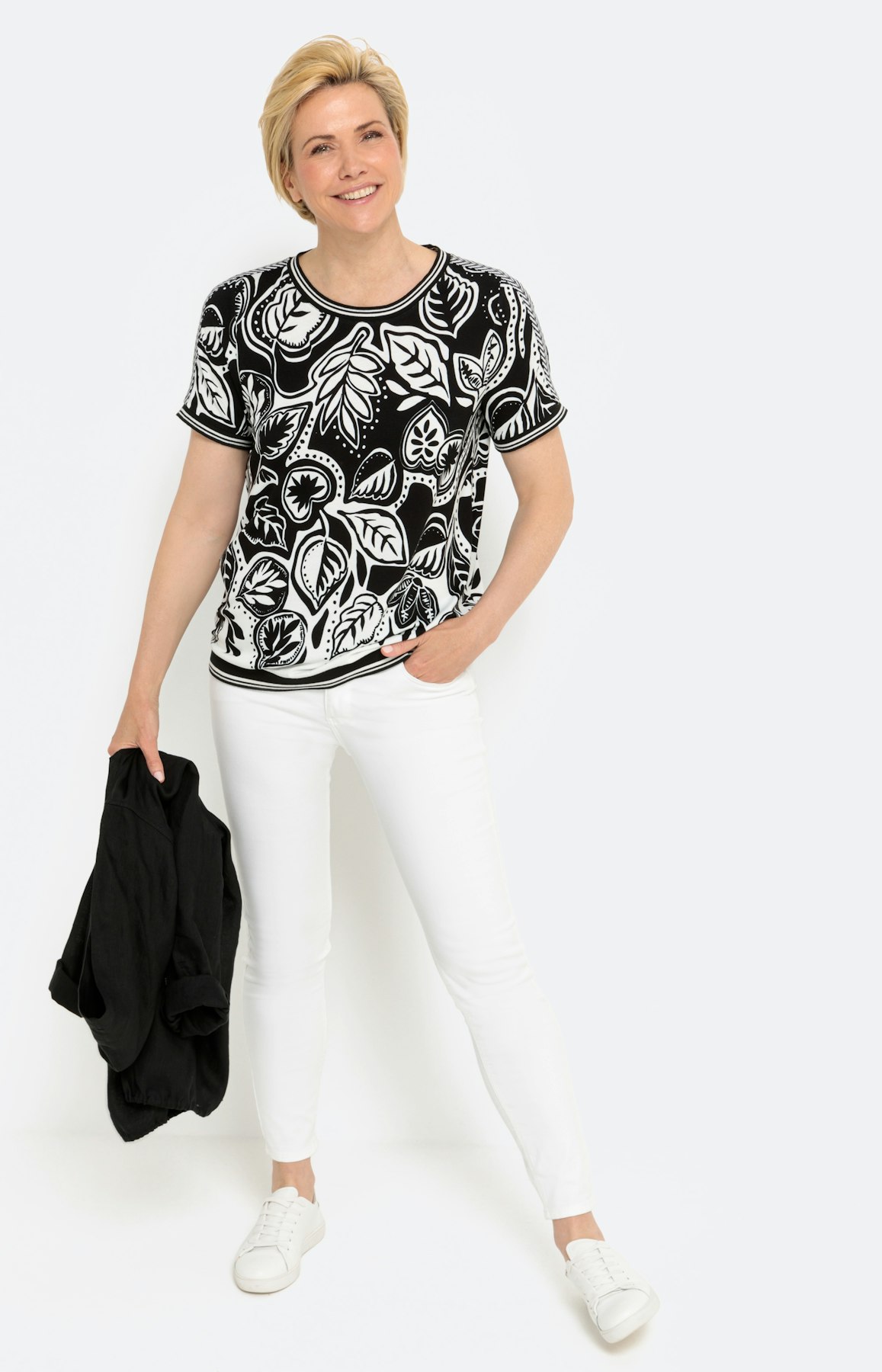 Gedessineerd T-shirt met korte mouwen