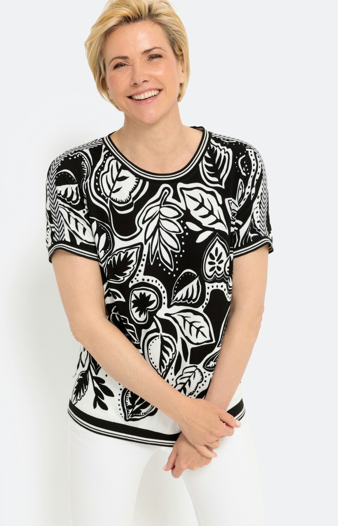 Gedessineerd T-shirt met korte mouwen