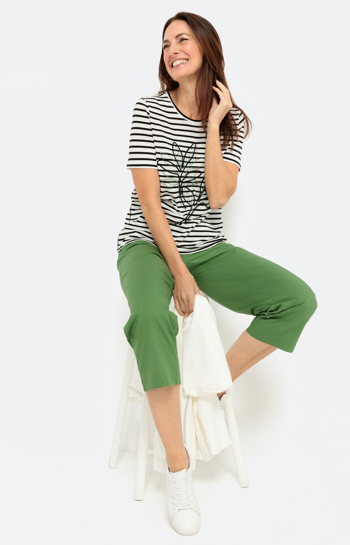 Gestreept shirt met korte mouwen