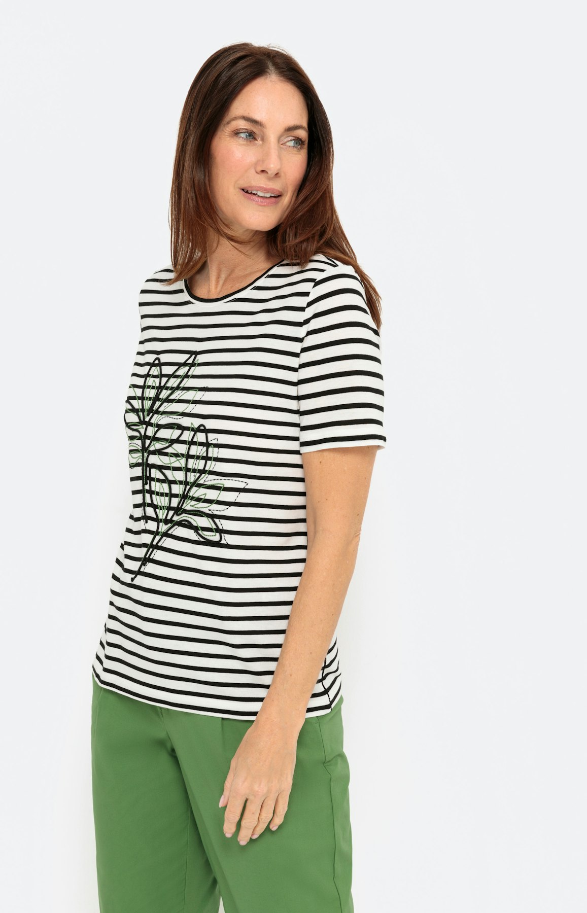 Gestreept shirt met korte mouwen