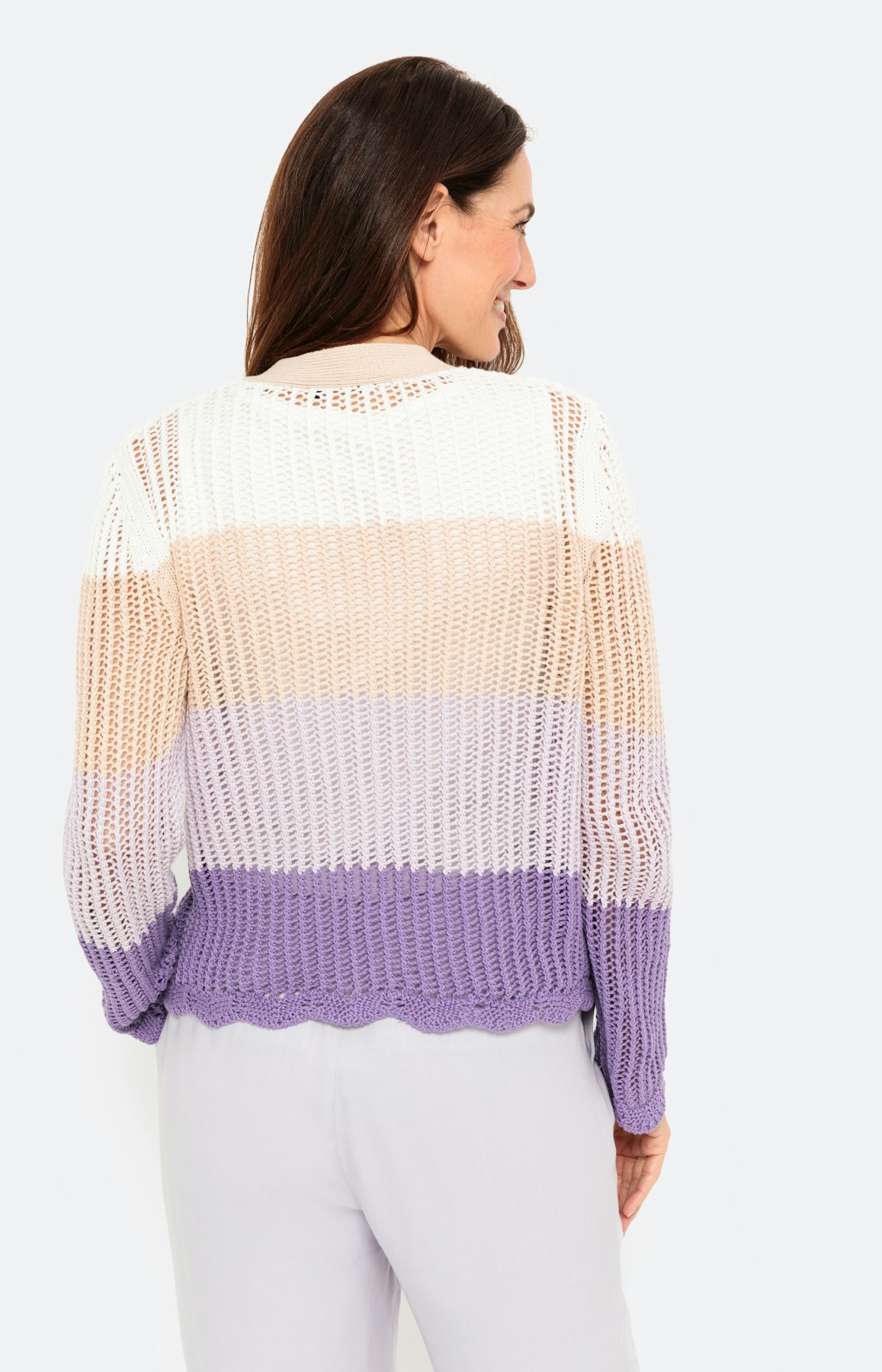 Cardigan met lange mouw & colourblocking