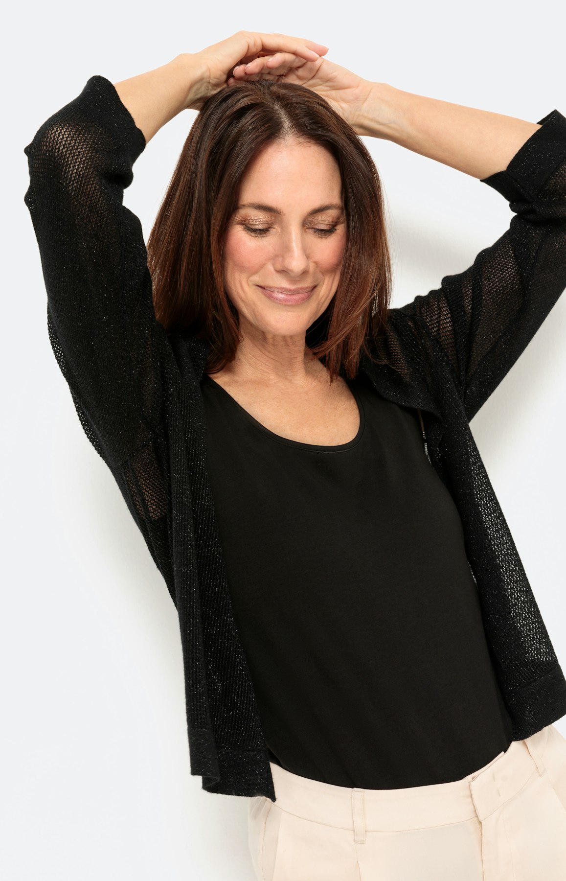 Bolero cardigan met 3/4-mouwen