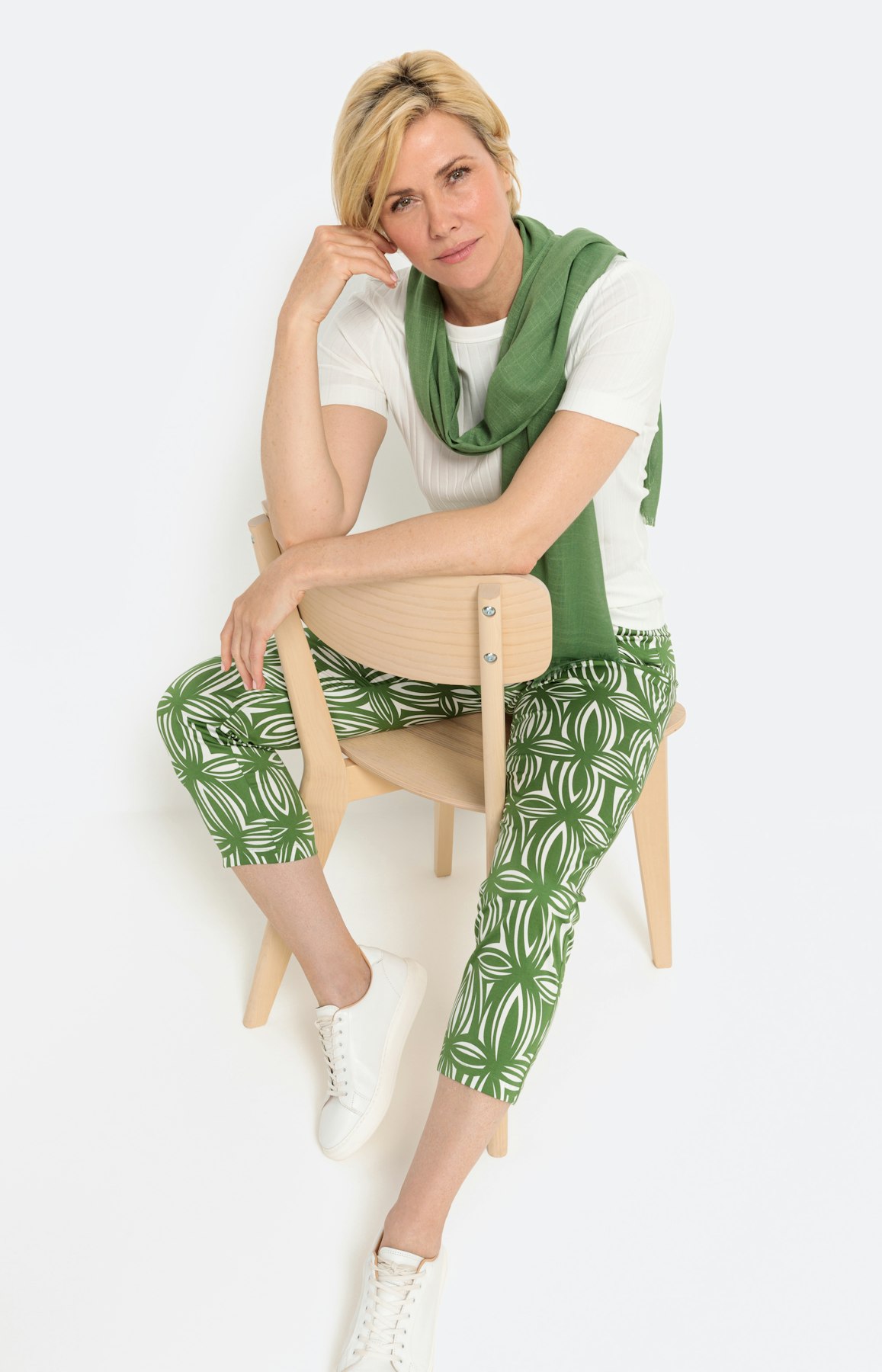 Gedessineerde broek met stretch