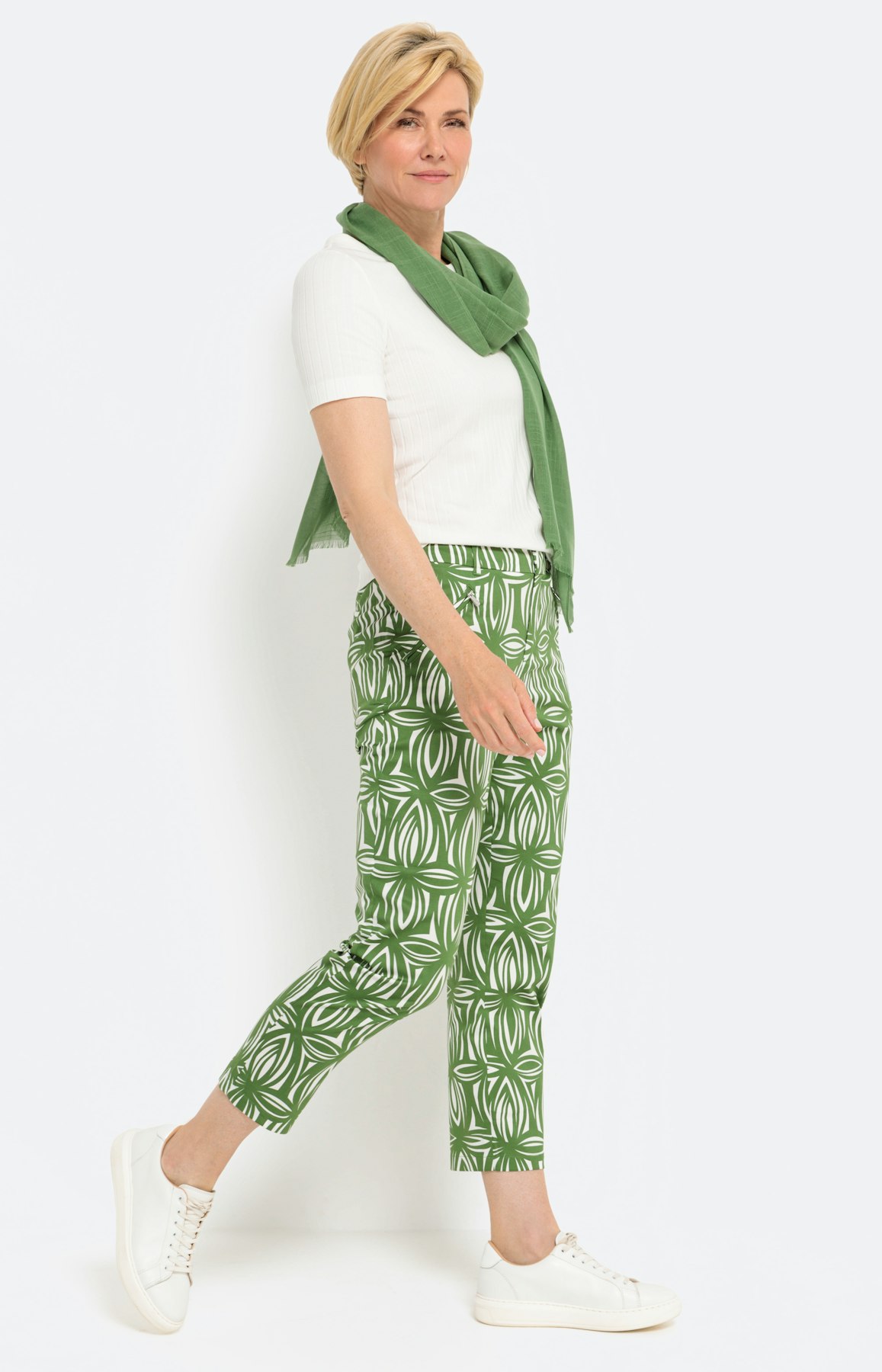 Gedessineerde broek met stretch