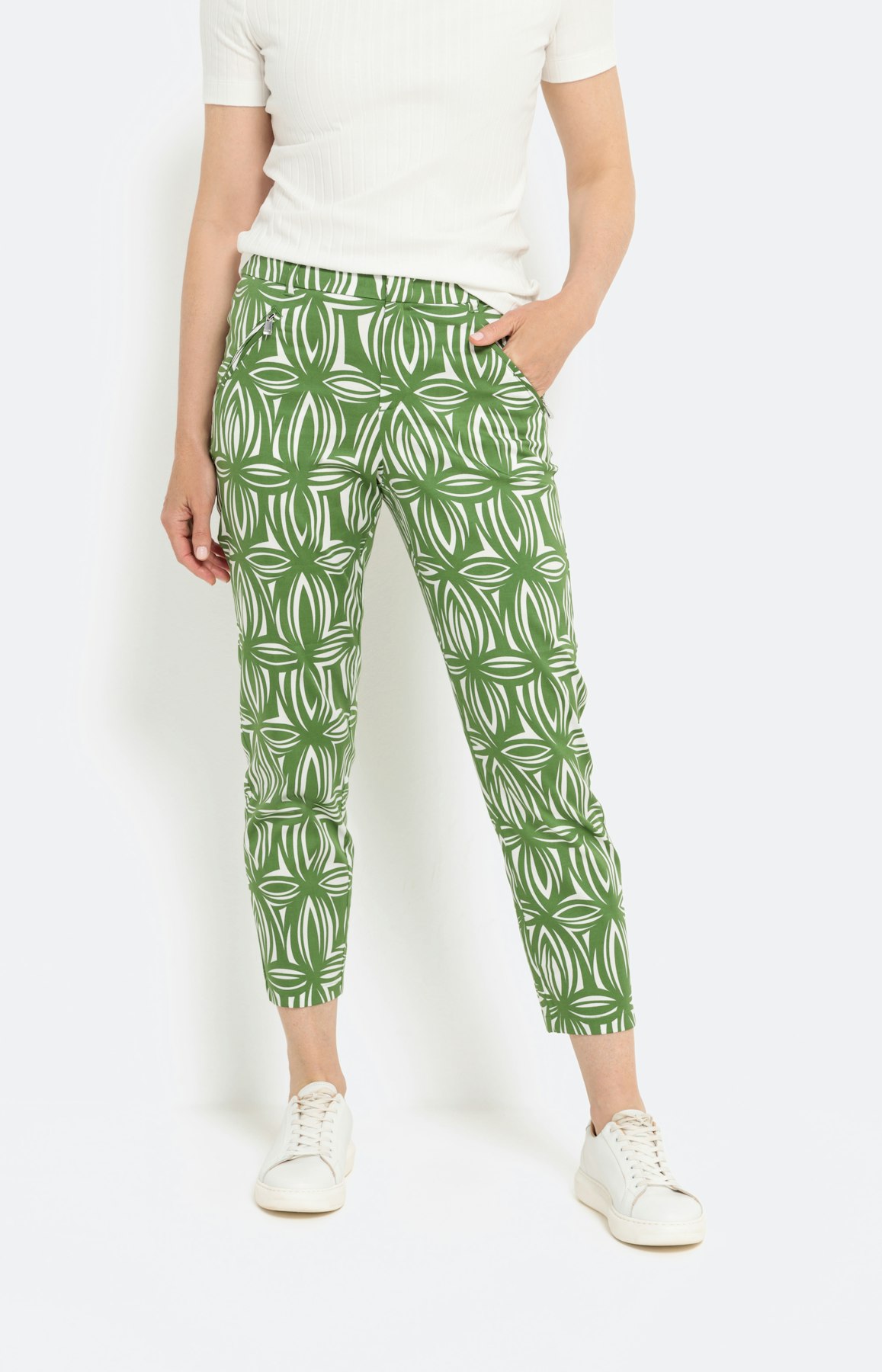 Gedessineerde broek met stretch