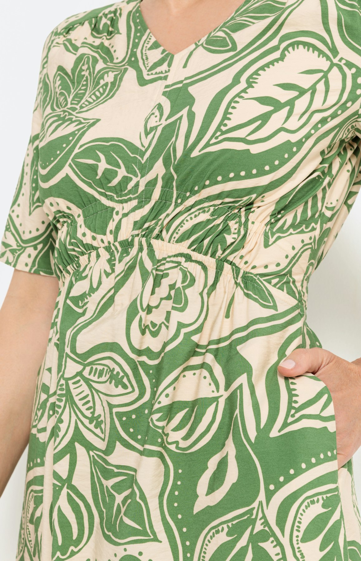 Viscose jurk met all-over print, groen