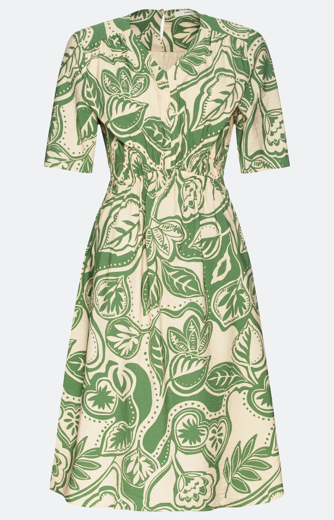 Viscose jurk met all-over print, groen