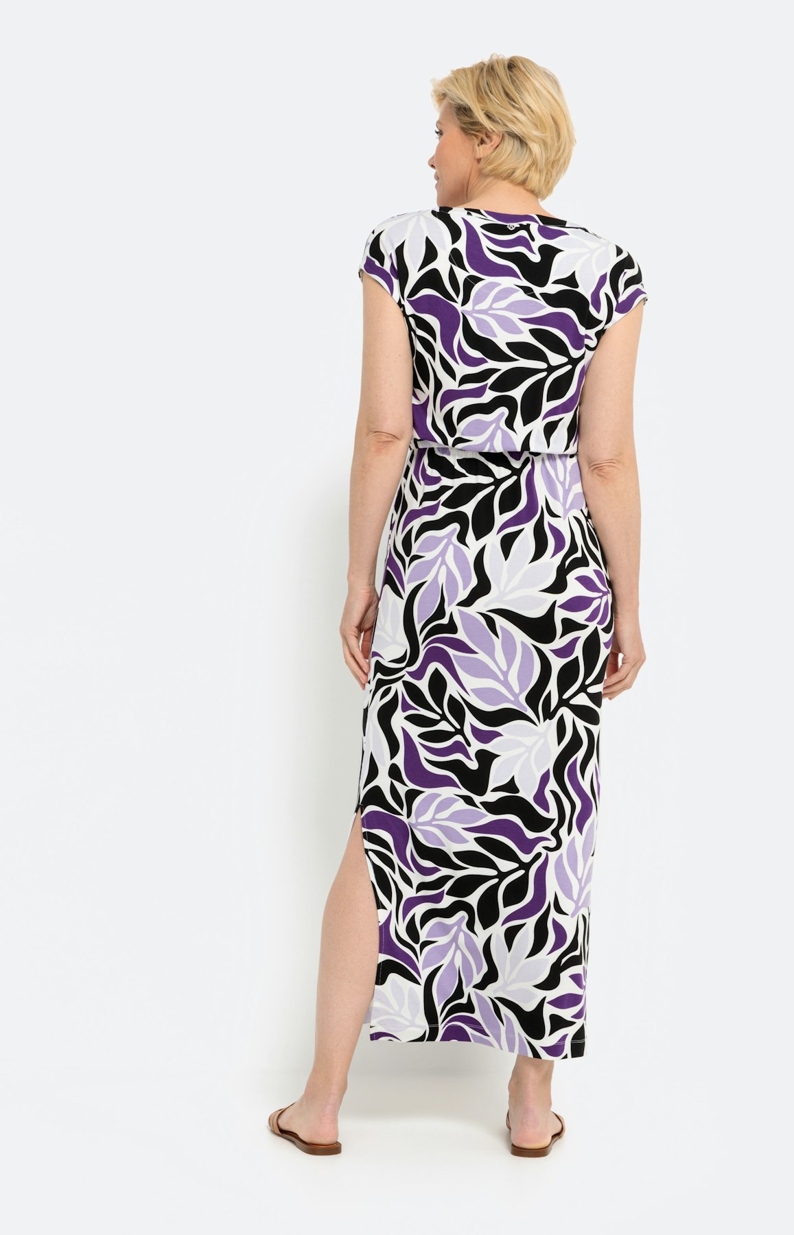 Viskose Stretch Maxikleid, Blumenprint