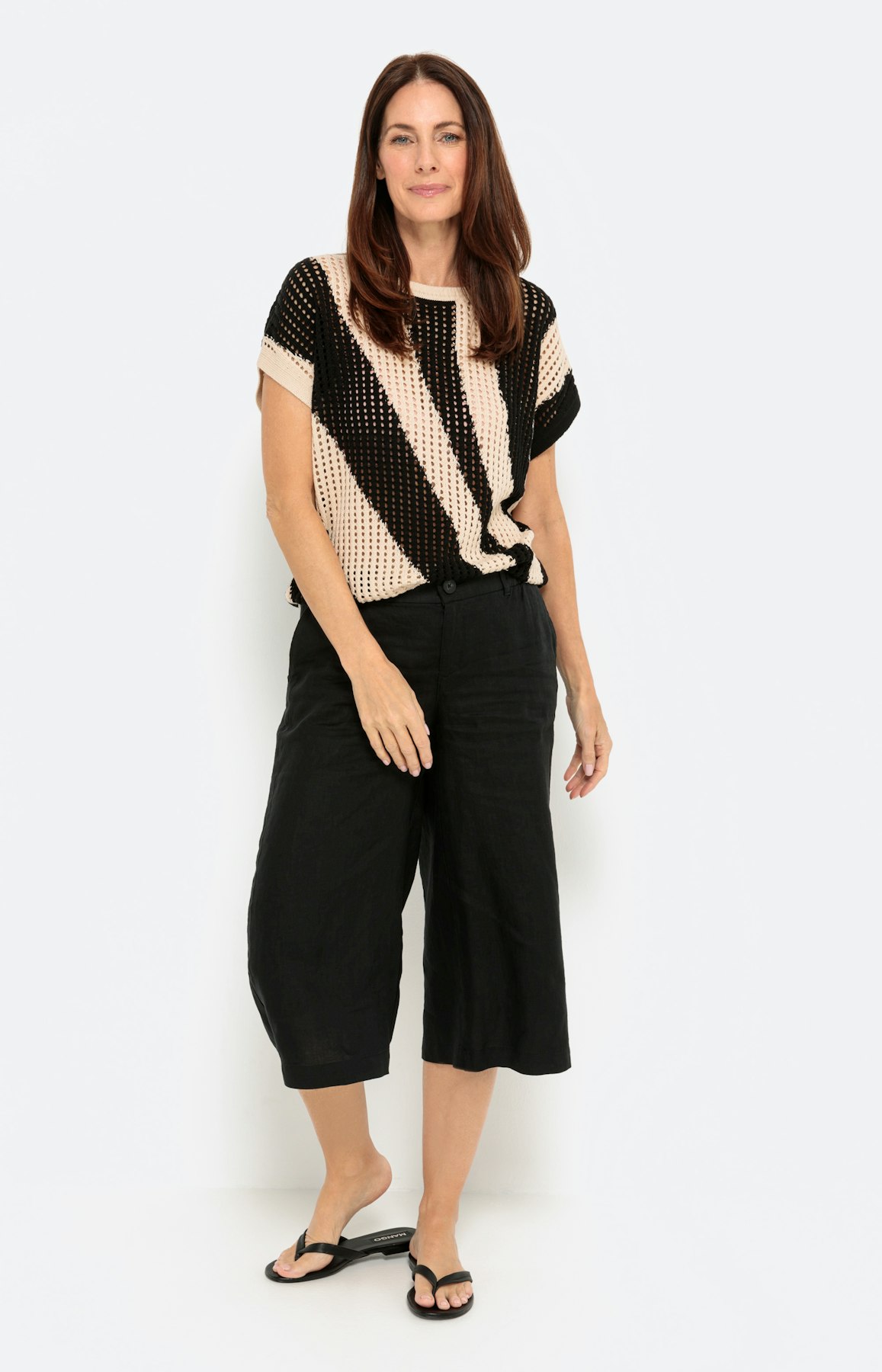 Culotte van linnen, zwart