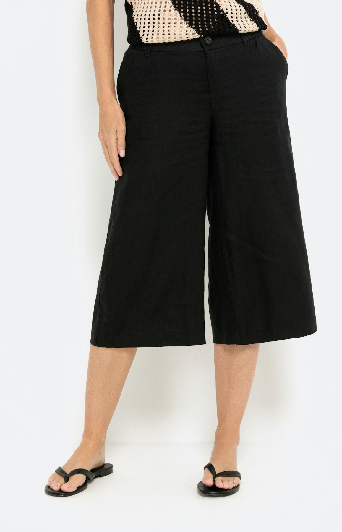 Culotte van linnen, zwart