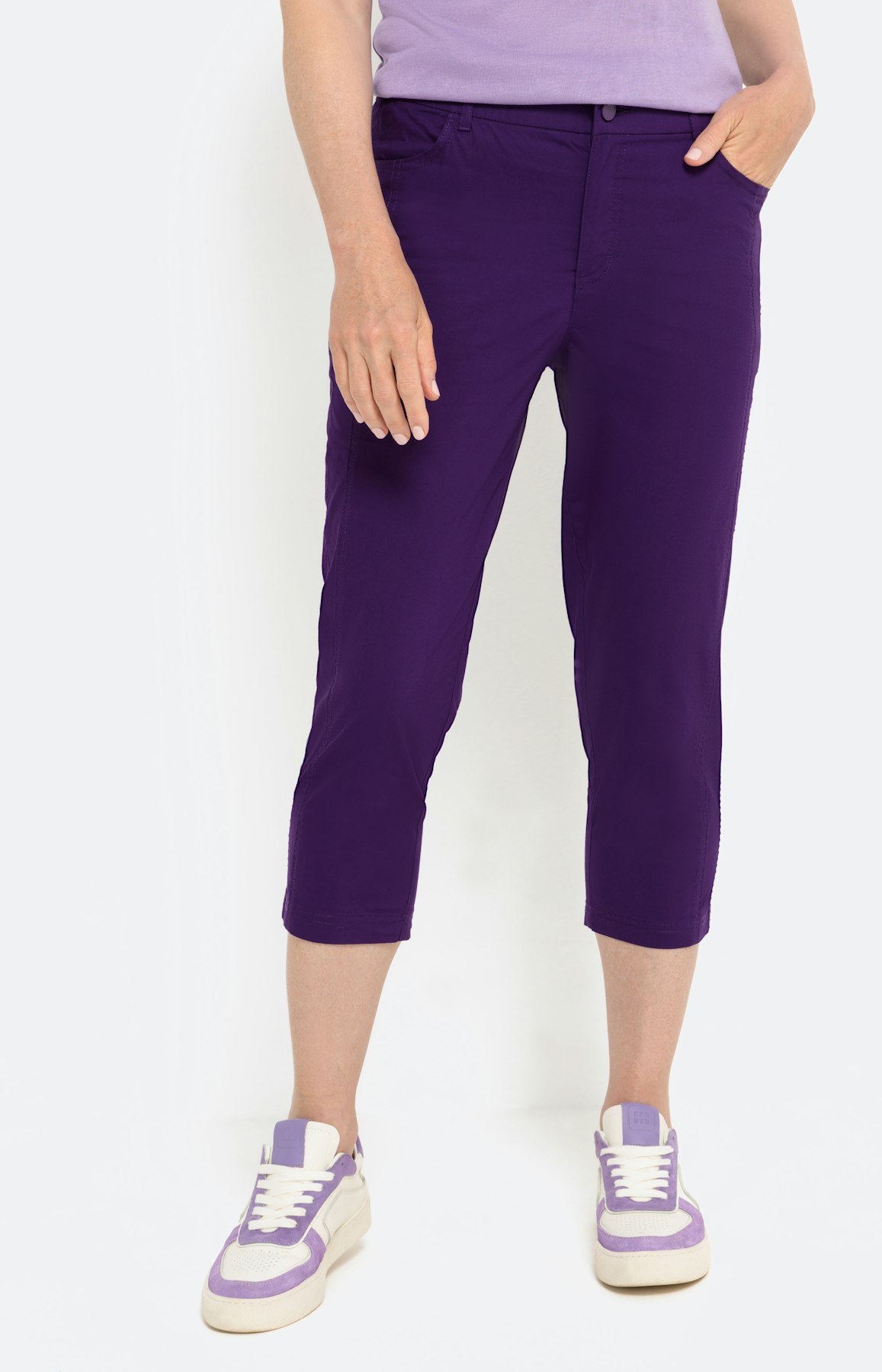 Caprihose aus Papertouch, lila