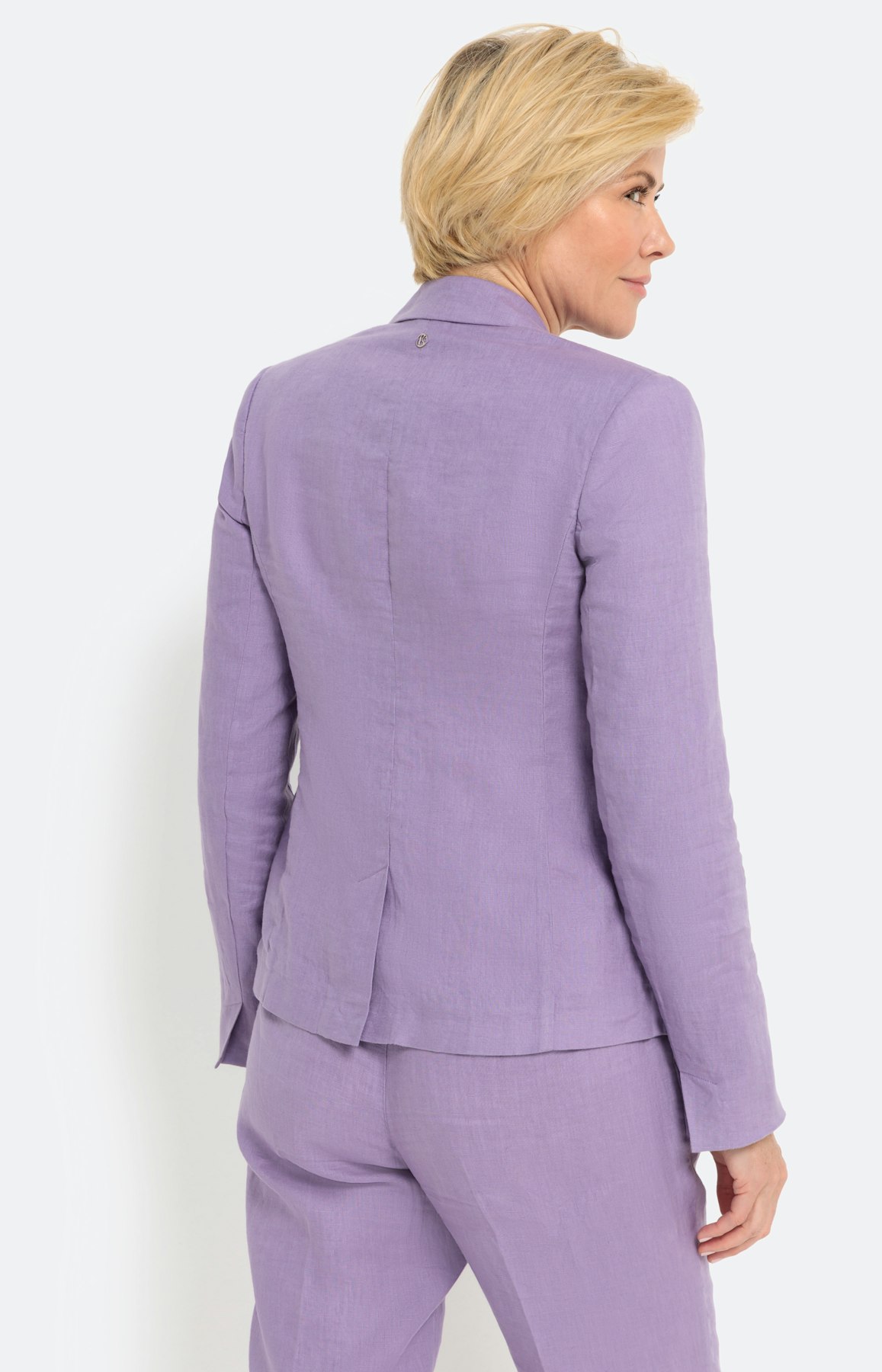 Klassieke blazer van linnen, lavender