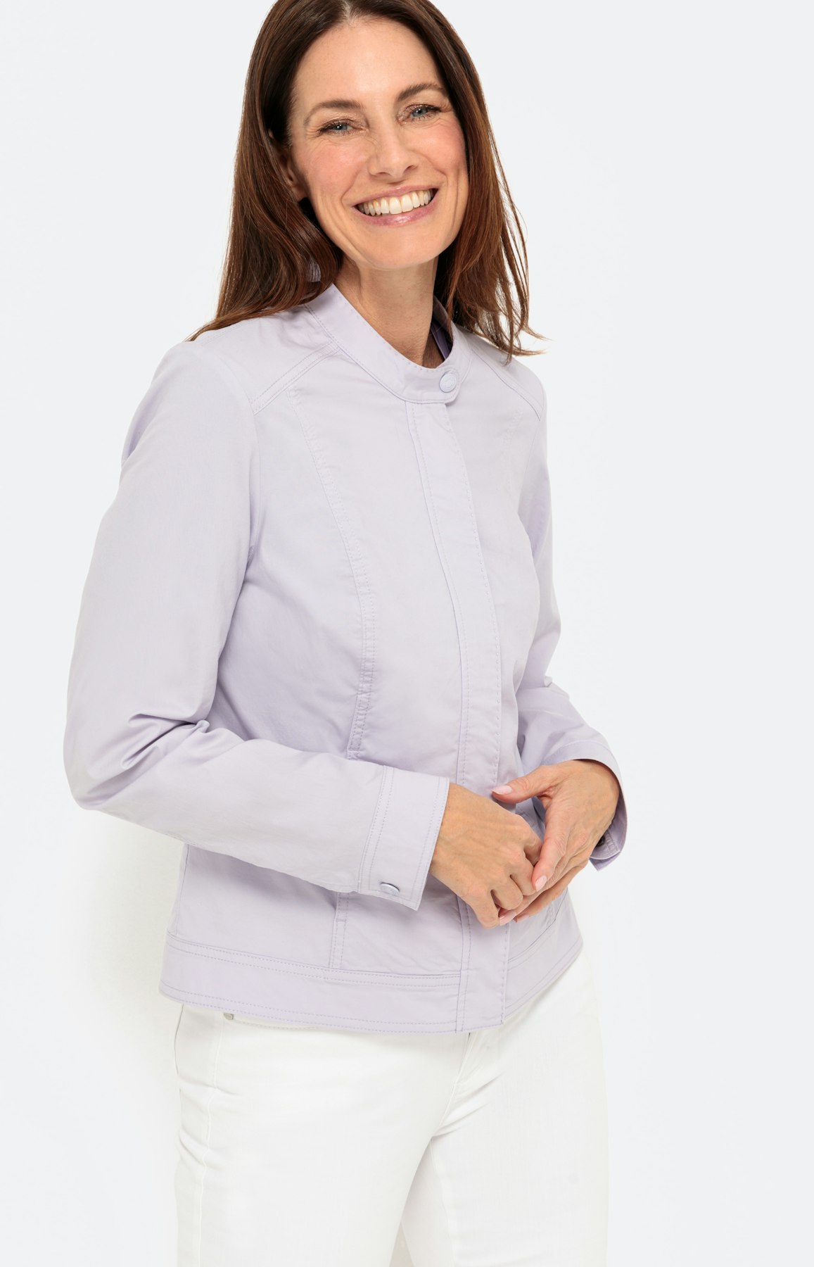 Moderne blazer in papertouch, violet
