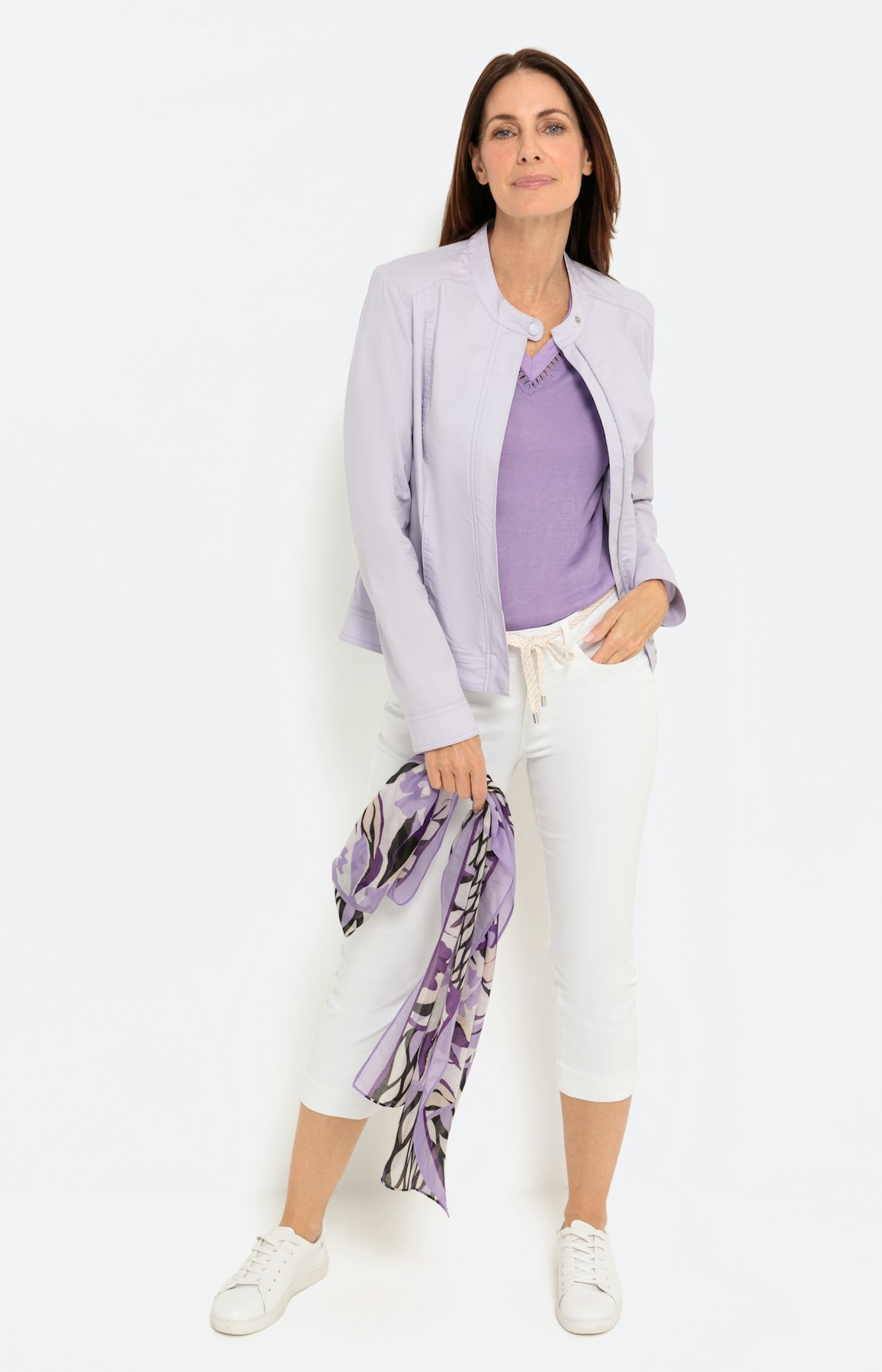 Moderne blazer in papertouch, violet
