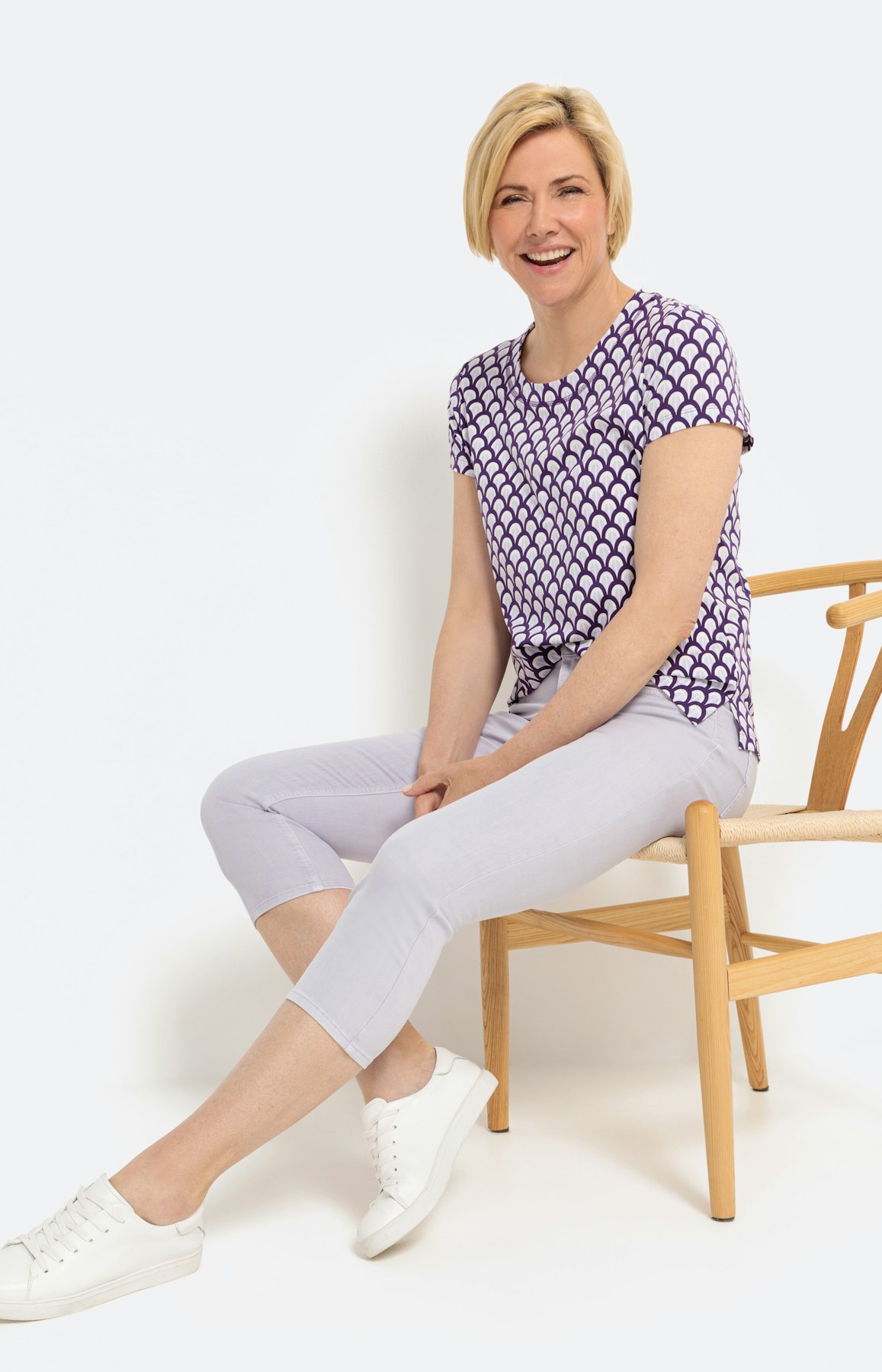 Capri-jeans, licht violet