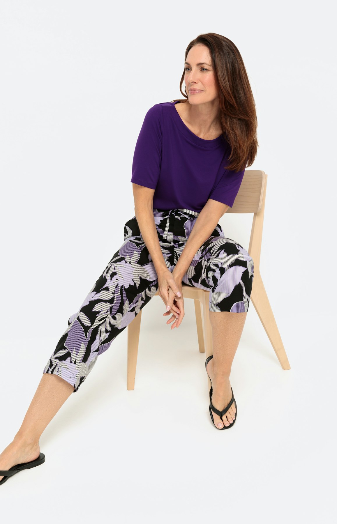 Shirt met korte mouwen en boothals