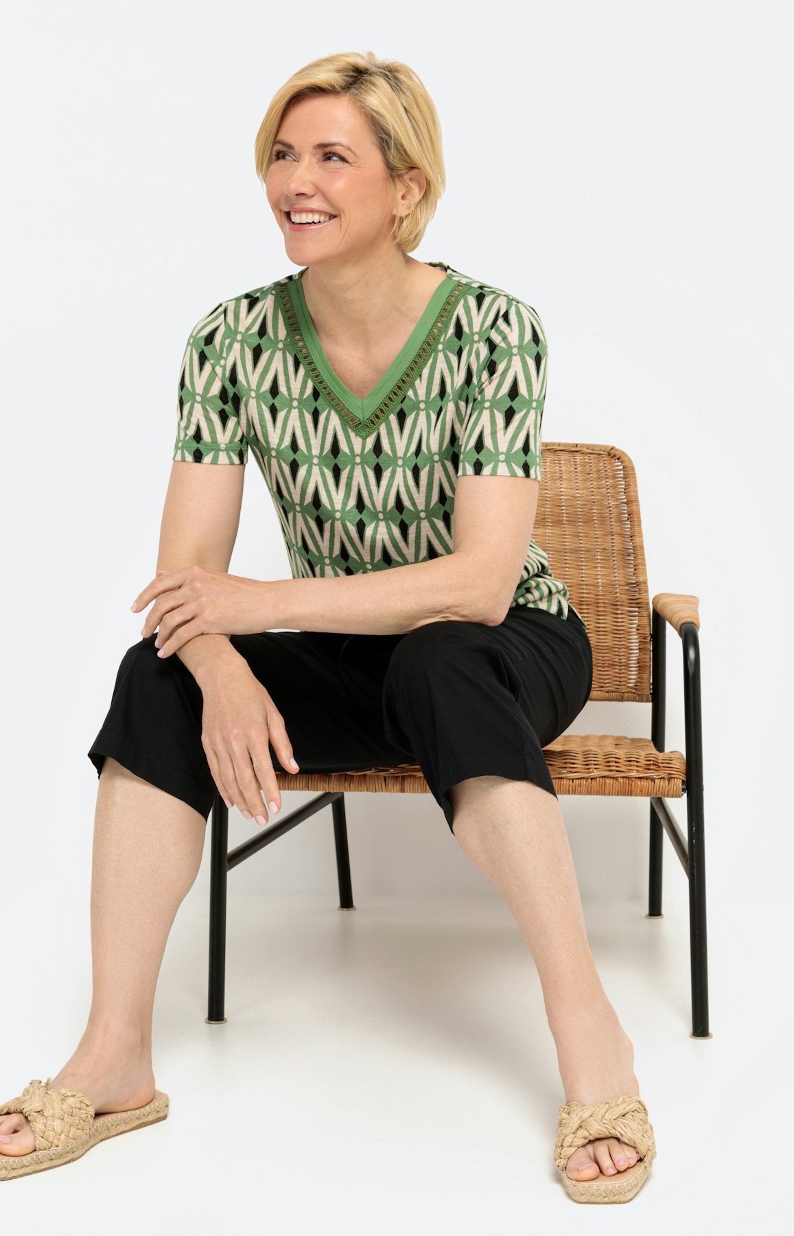 Gedessineerd shirt met korte mouwen