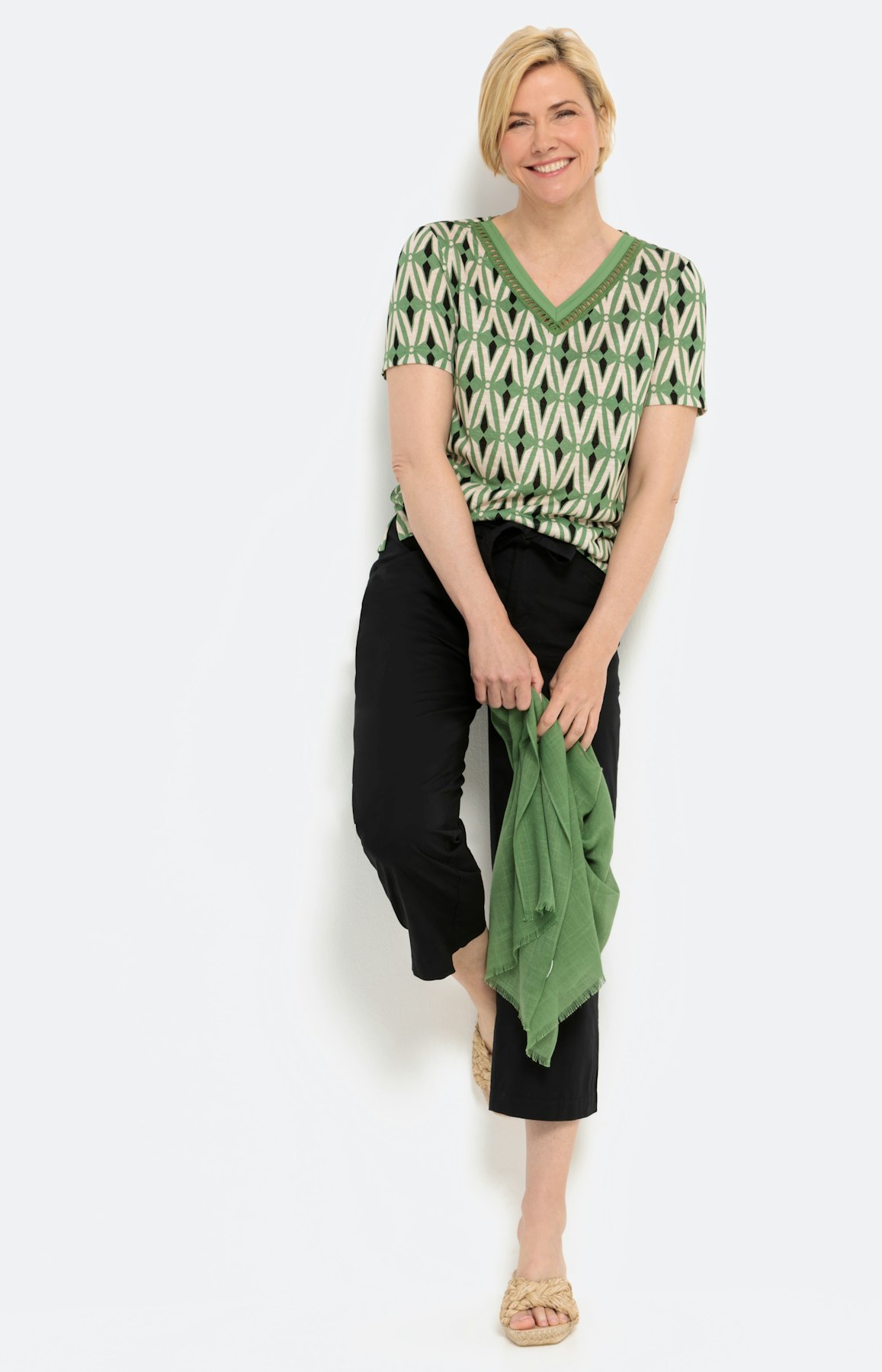 Gedessineerd shirt met korte mouwen