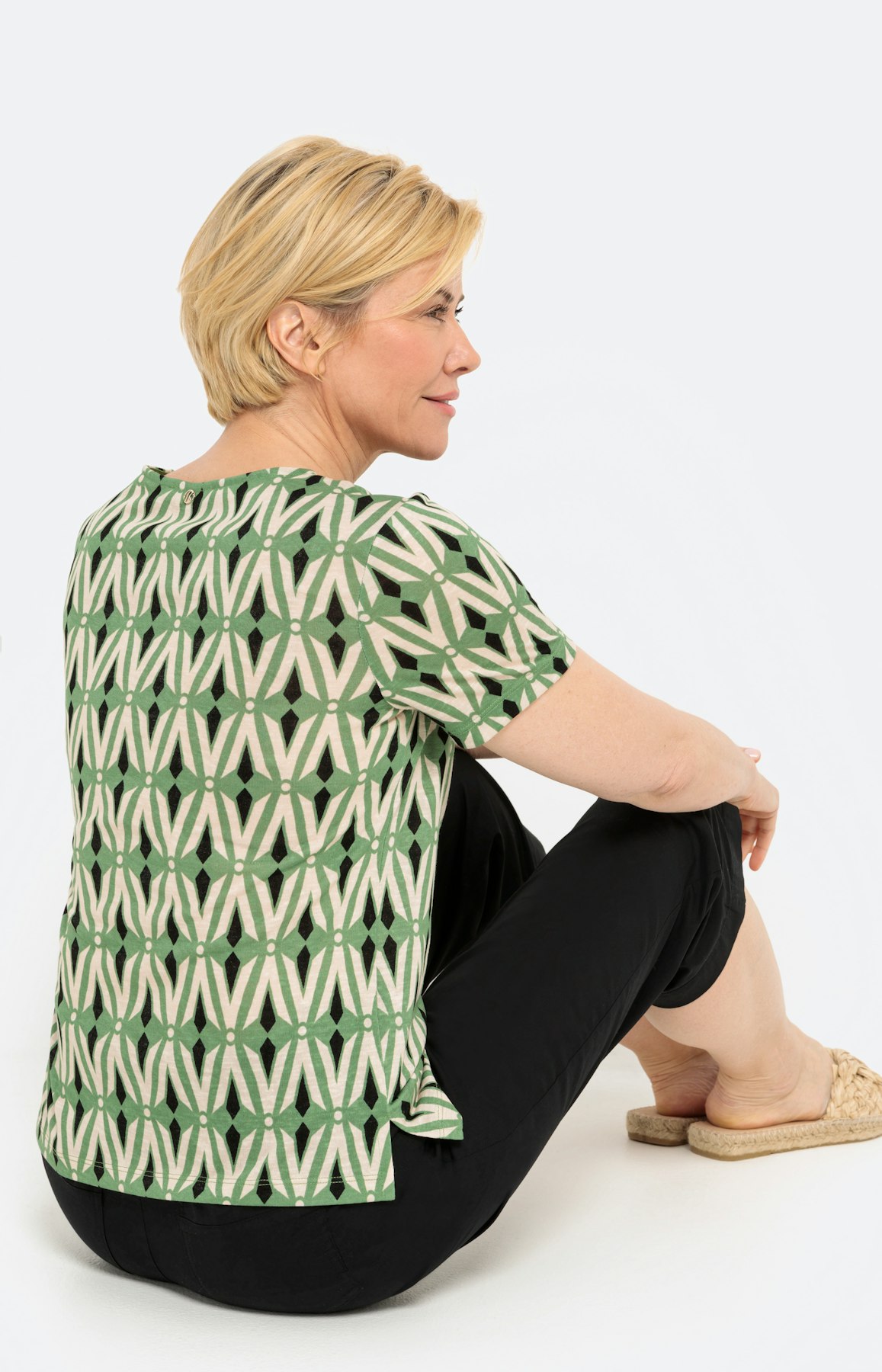 Gedessineerd shirt met korte mouwen