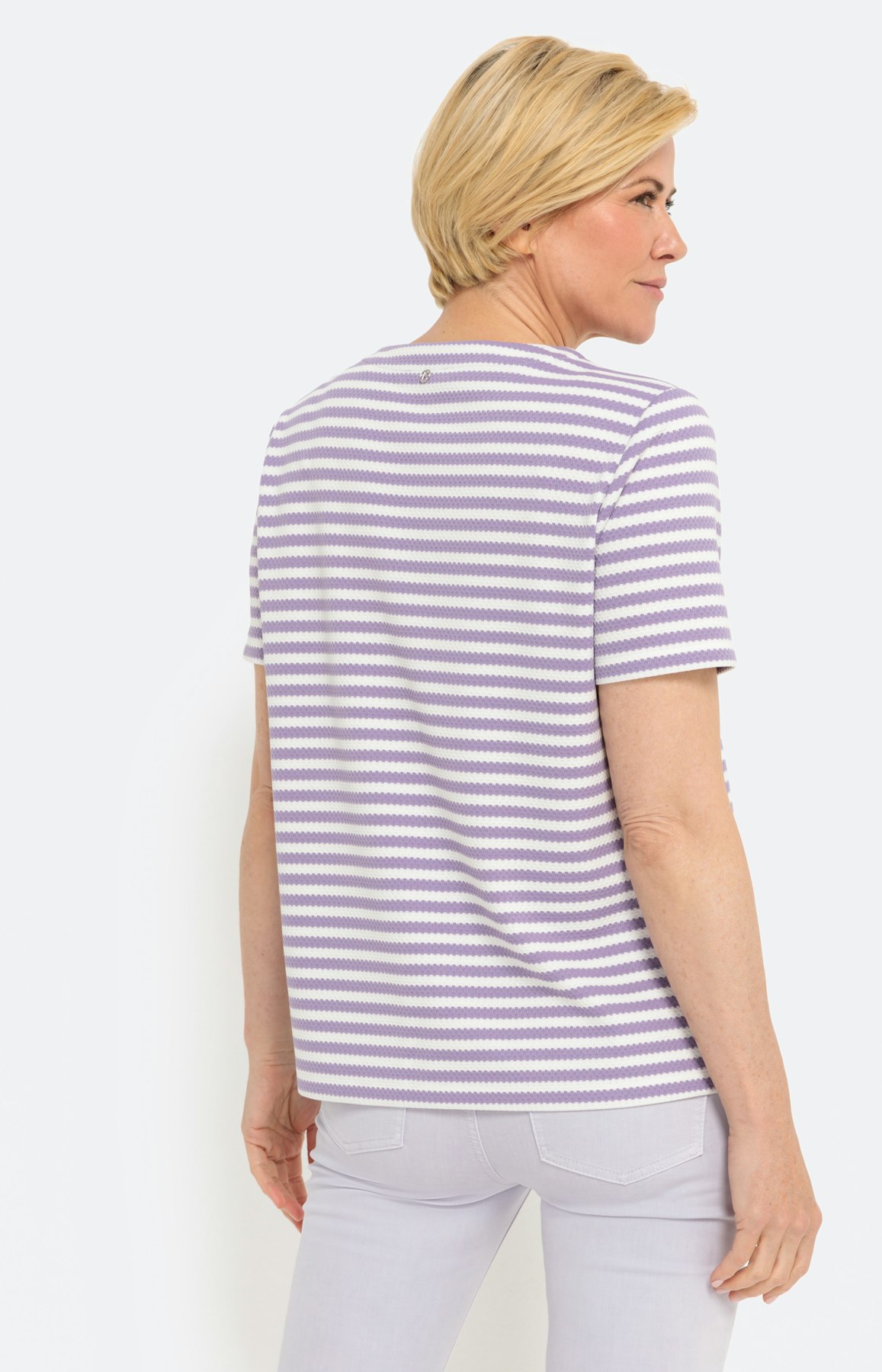 Gestreept shirt met korte mouwen