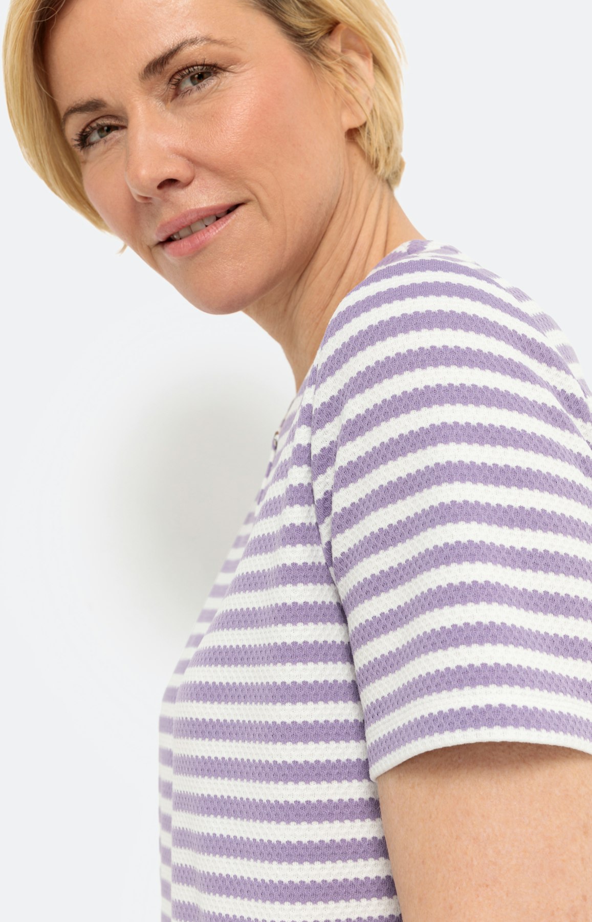 Gestreept shirt met korte mouwen