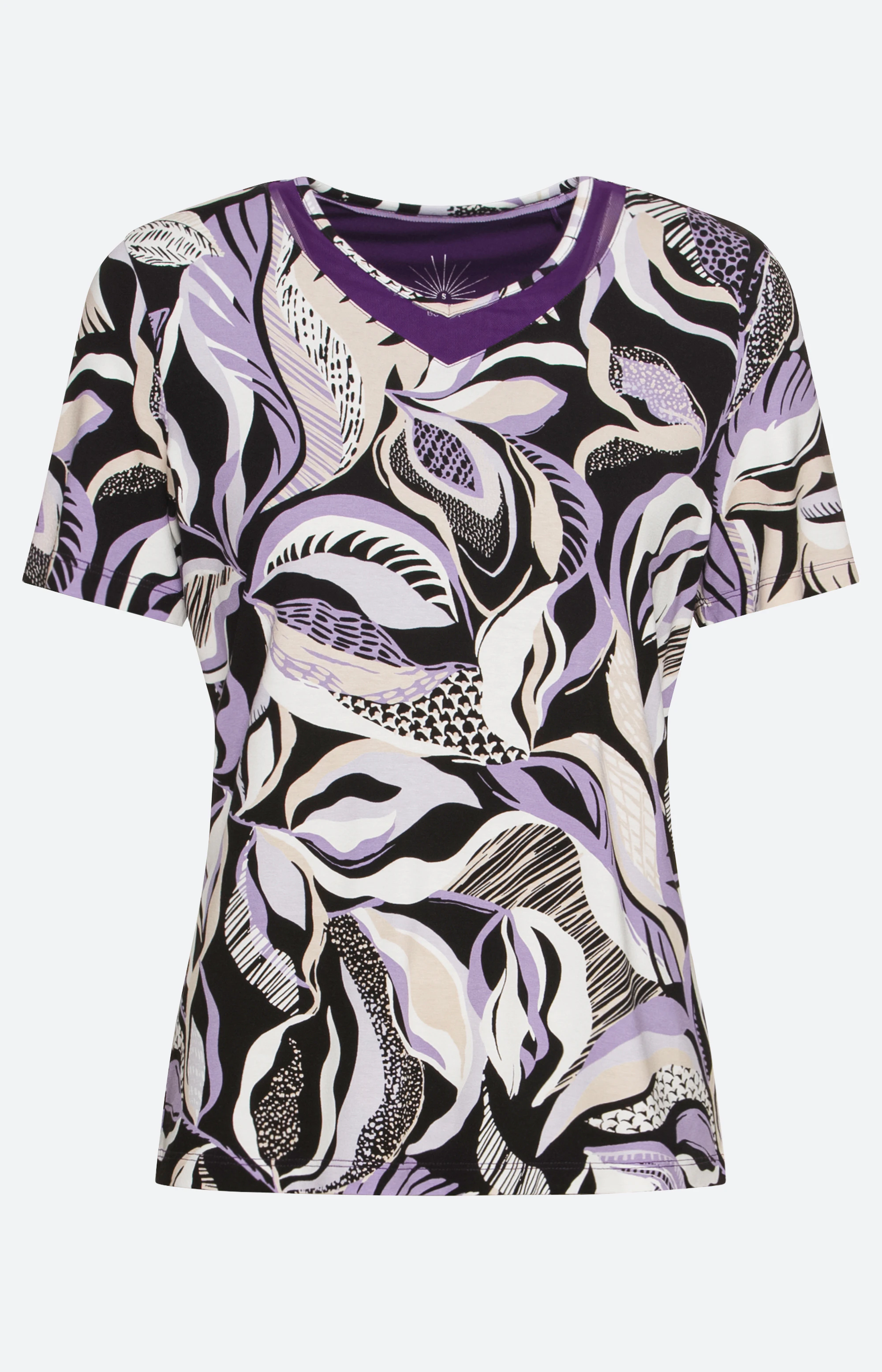 MUSTANG Damen Halbarm-Shirt Mit Auffälligem Print – Weiche Baumwolle, Lässiger Schnitt, Rundhals