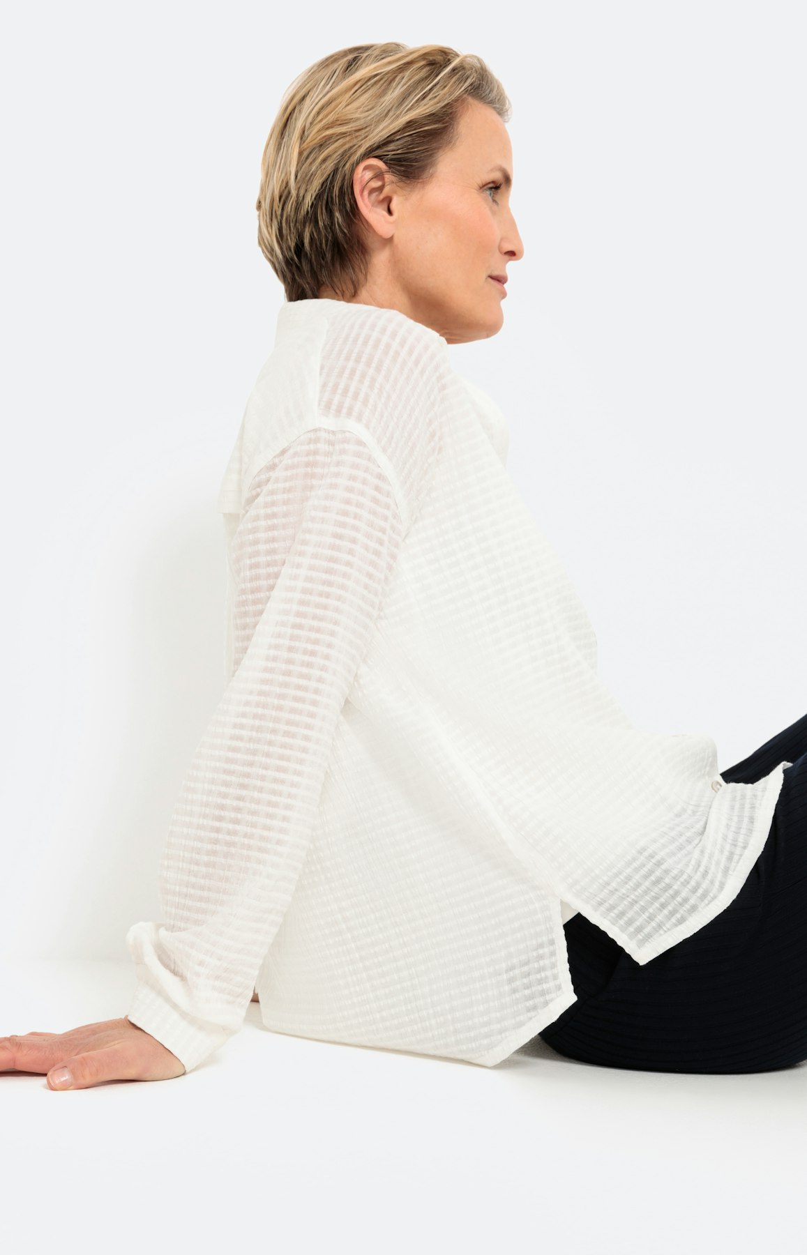 Mousselinen overhemd blouse, wit