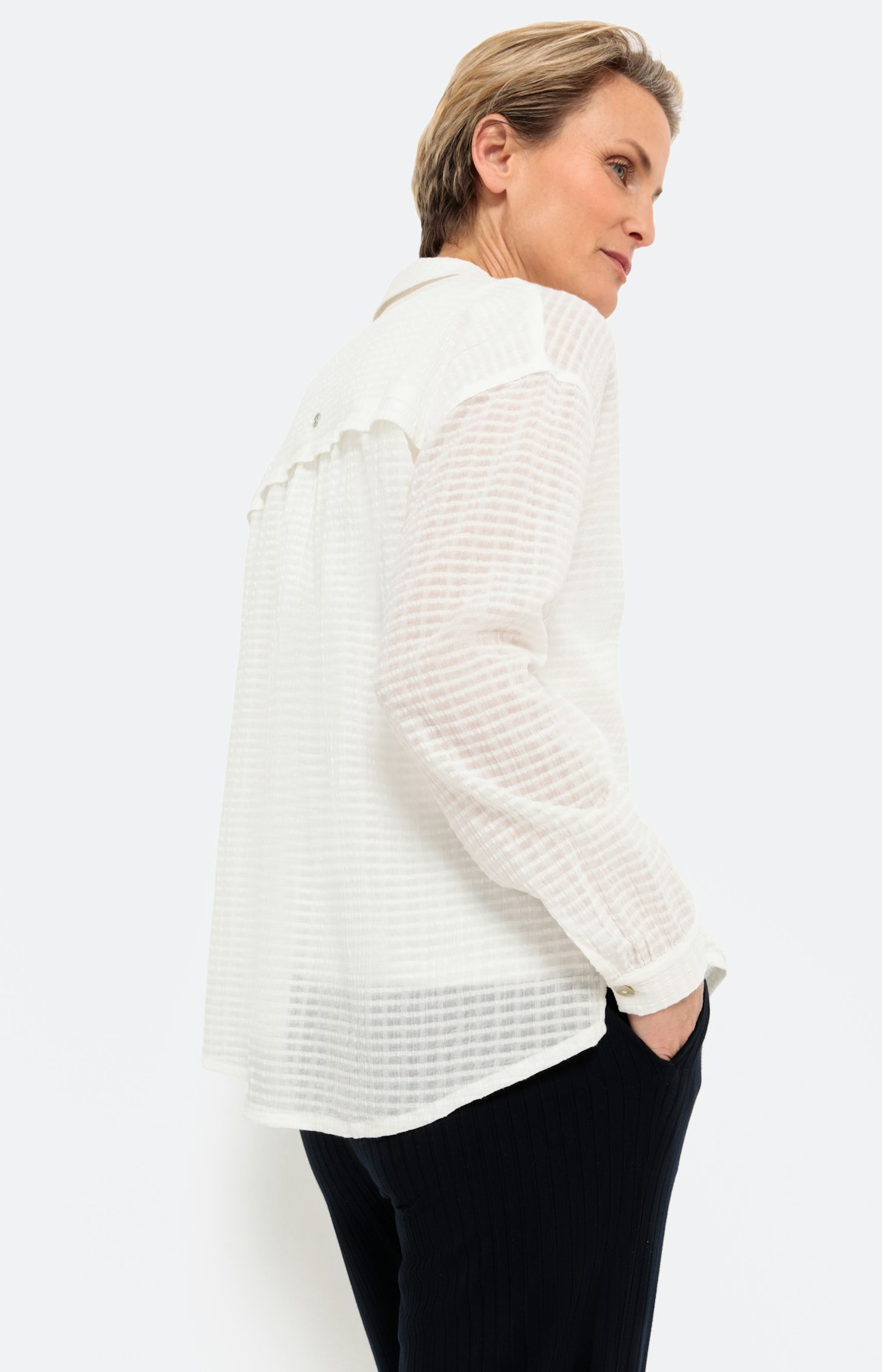 Mousselinen overhemd blouse, wit