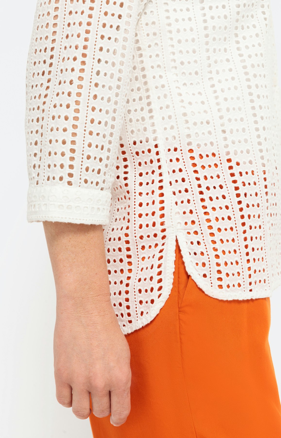 Geborduurde blouse met 3/4-mouwen