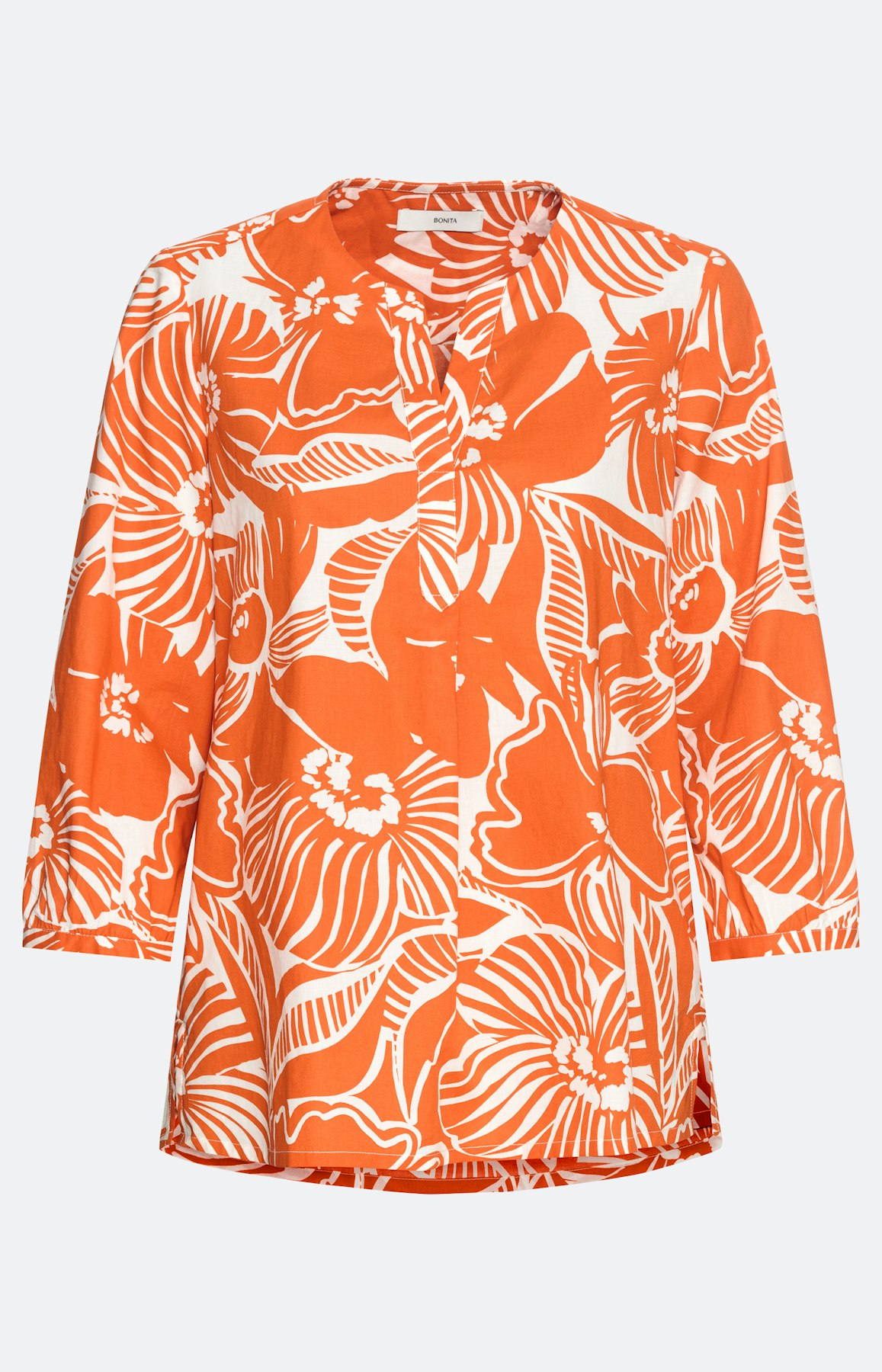 Gemusterte Bluse mit 3/4-Ärmel