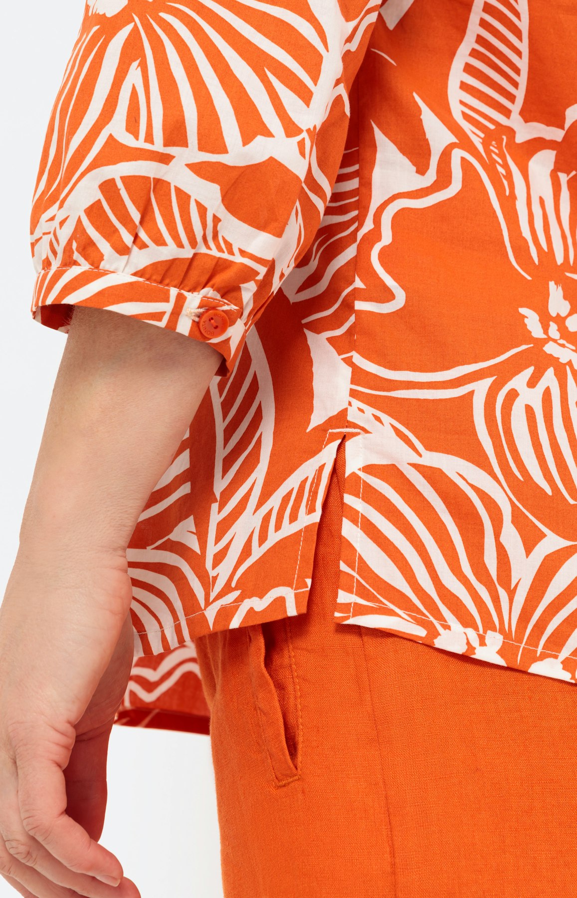 Gemusterte Bluse mit 3/4-Ärmel