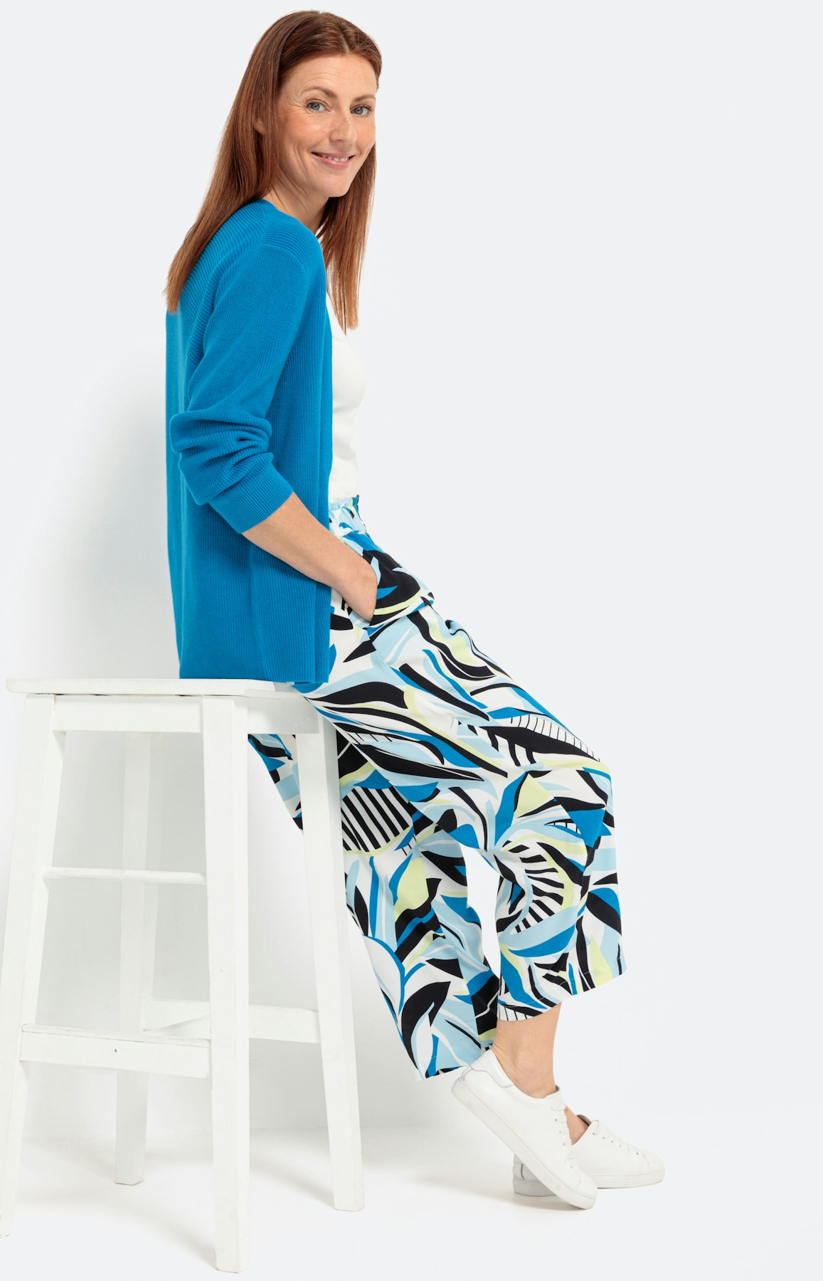 Open cardigan, turkoois