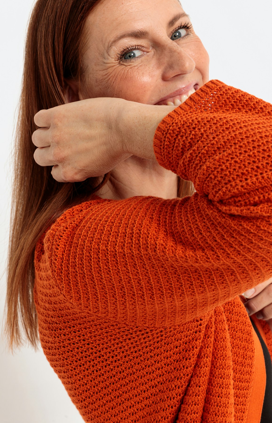 Open vest met 3/4-mouwen