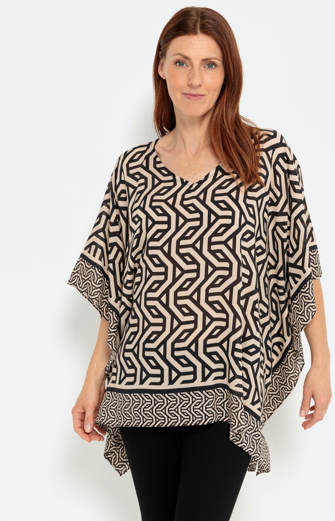 Lichte tuniek, modal, zwart sand