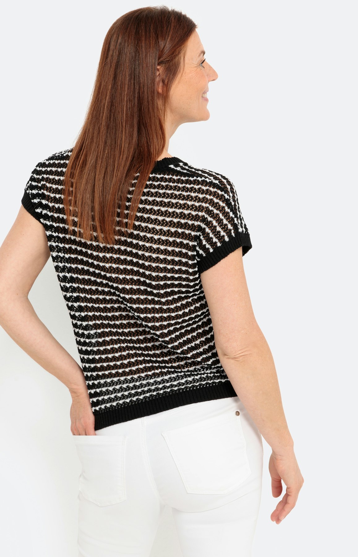 Gestructureerde trui met korte mouwen