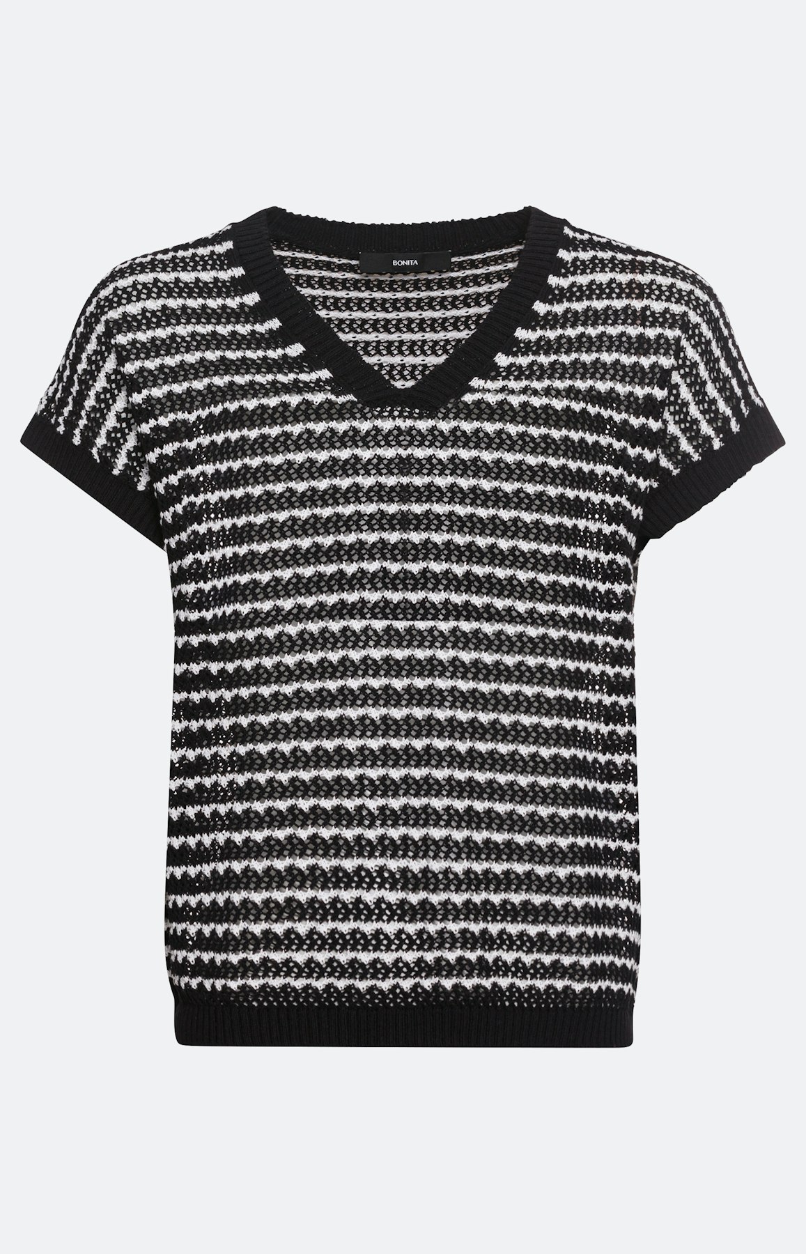 Gestructureerde trui met korte mouwen