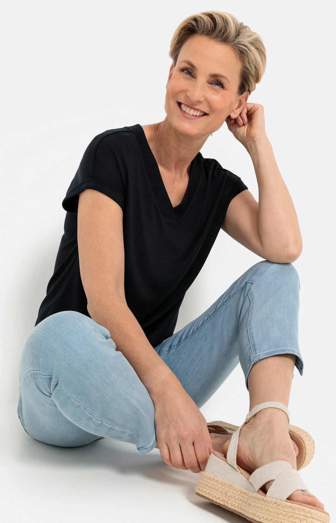 Effen shirt met korte mouwen