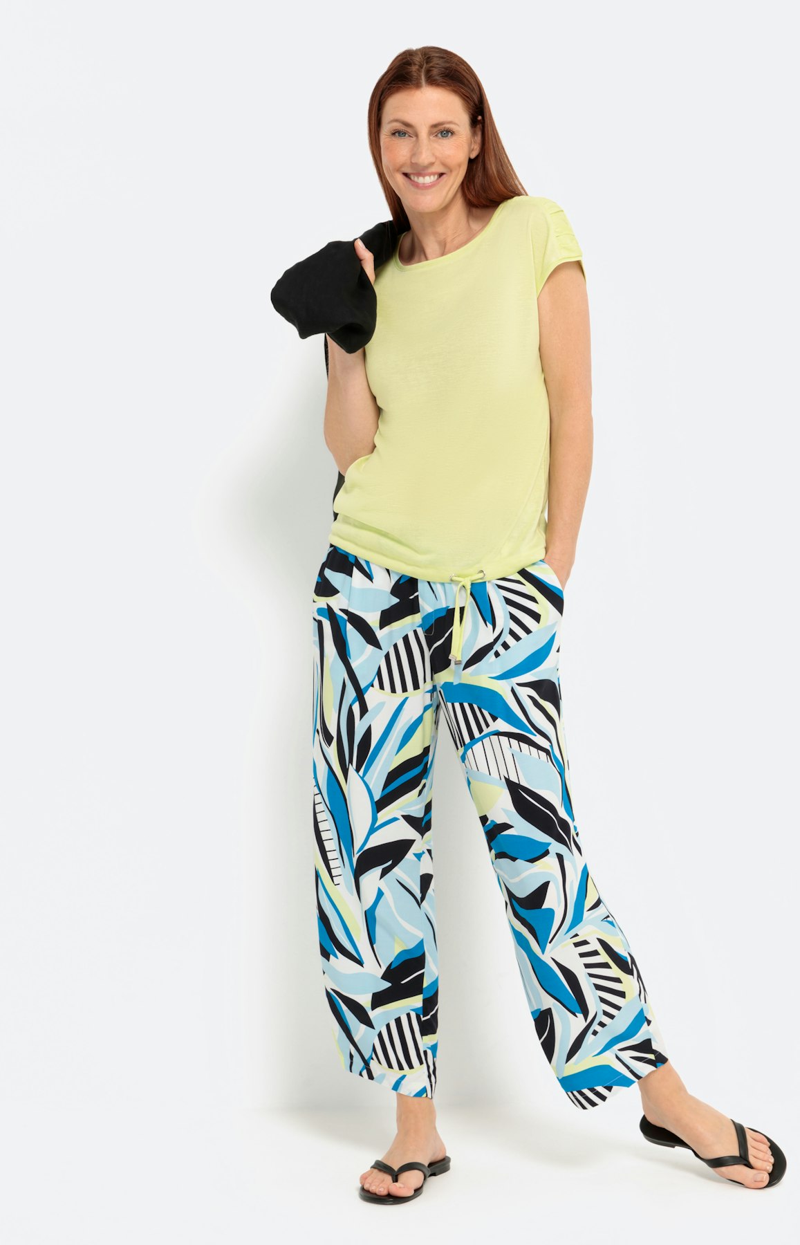 Shirt met korte mouwen en plooi