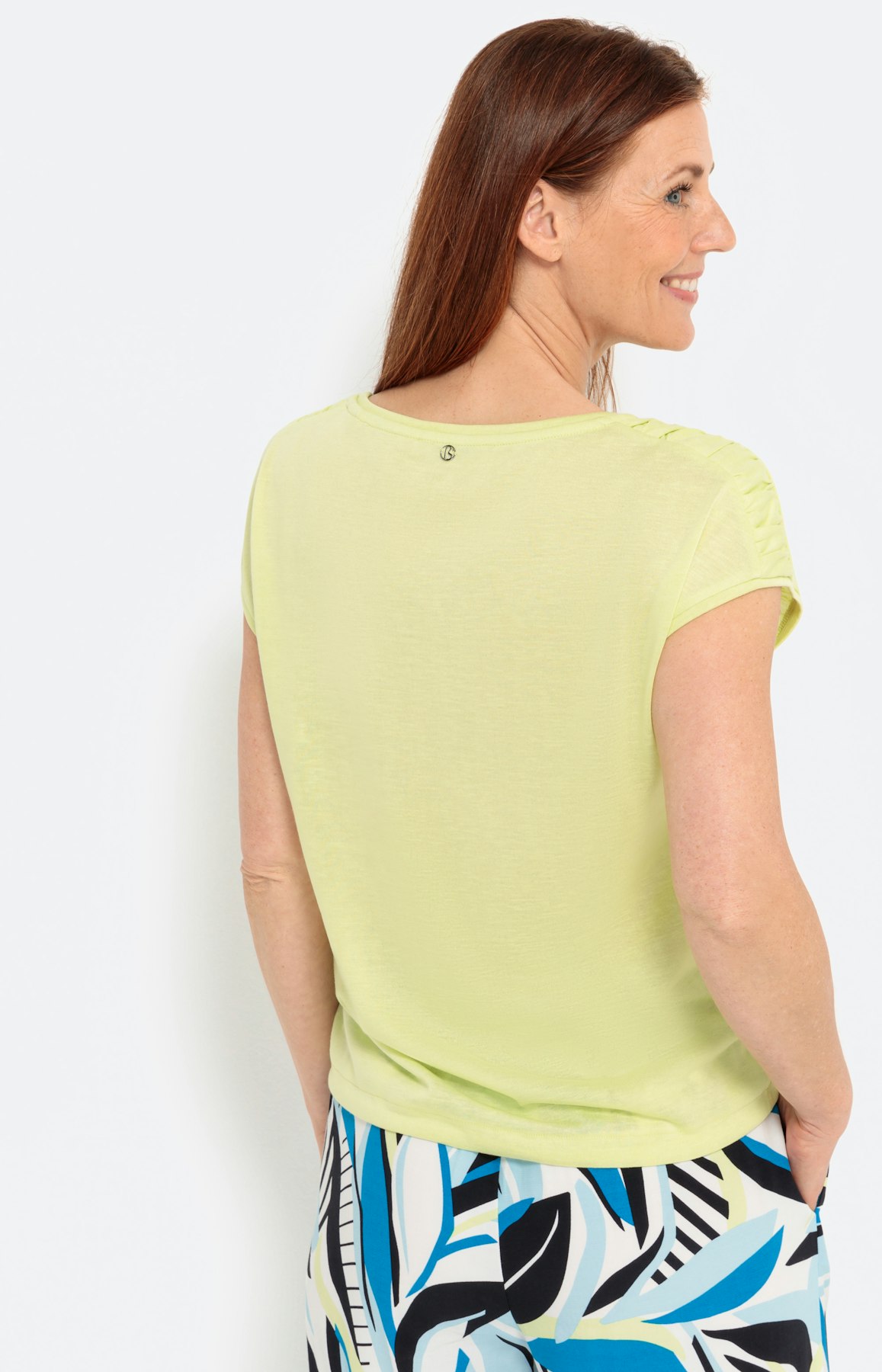 Shirt met korte mouwen en plooi