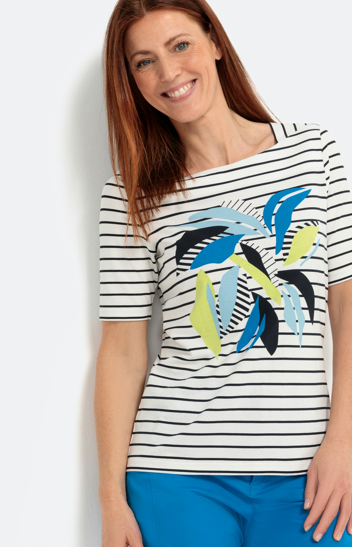 Gestreept T-shirt met korte mouwen