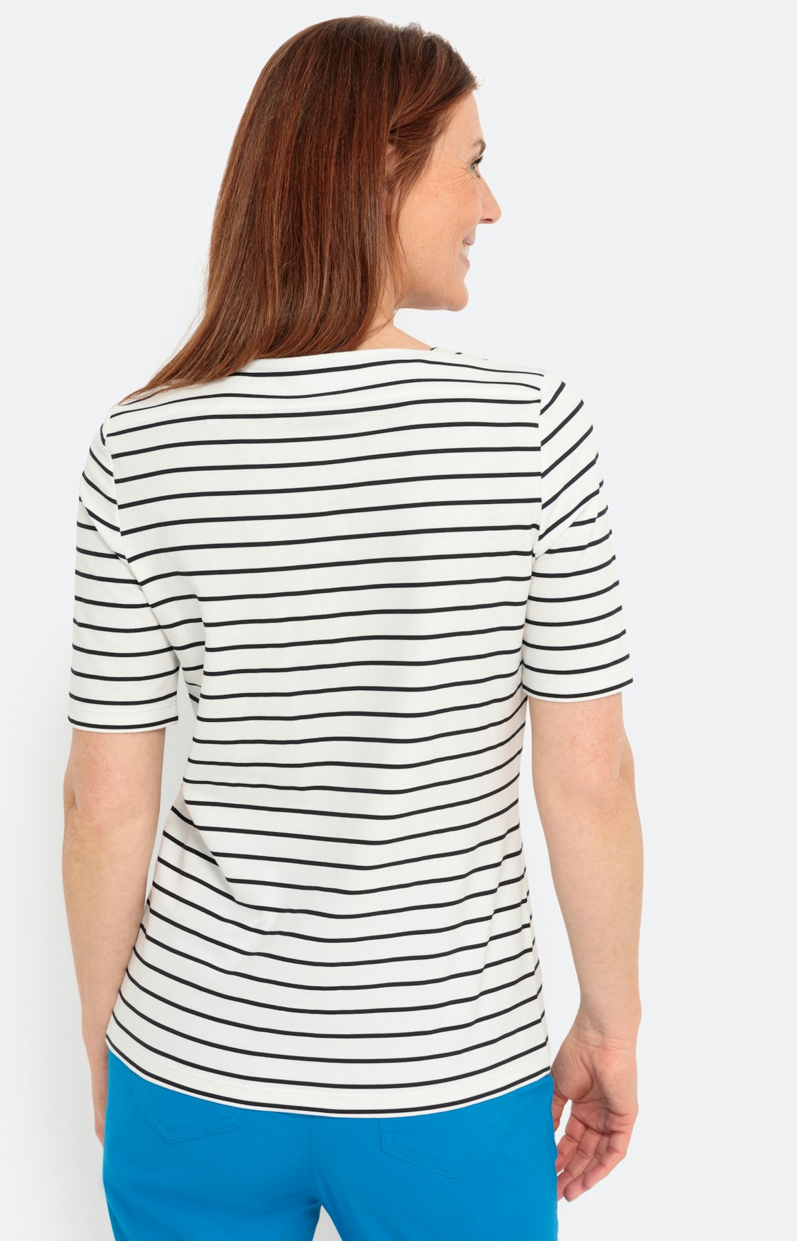 Gestreept T-shirt met korte mouwen