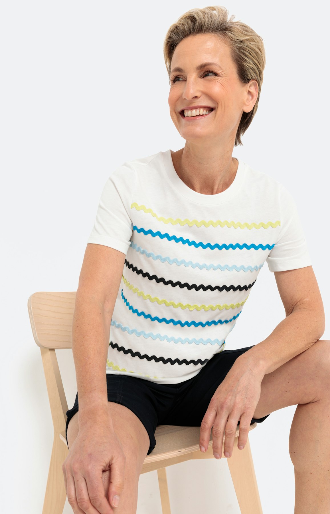 Shirt met korte mouwen en structuur