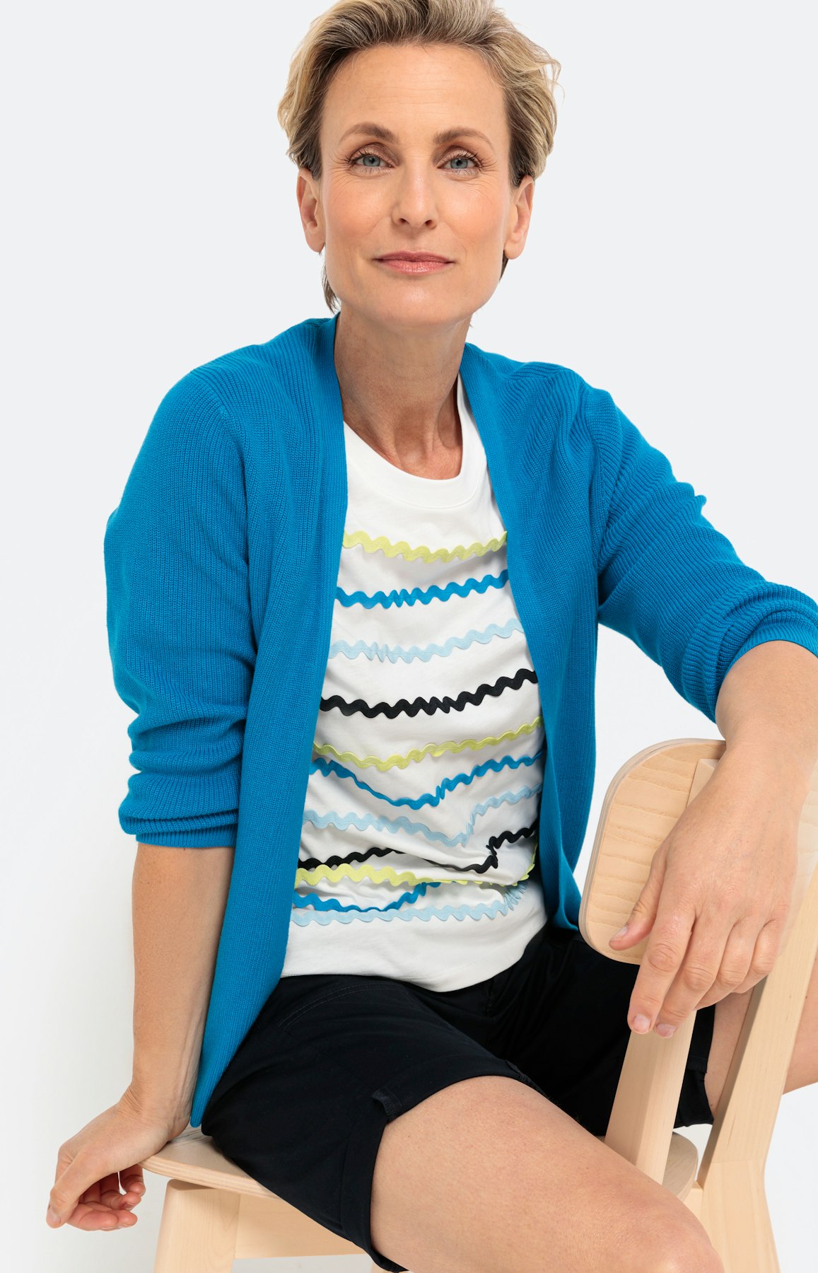 Shirt met korte mouwen en structuur