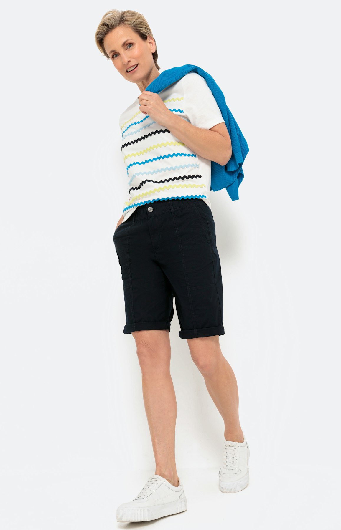 Shirt met korte mouwen en structuur