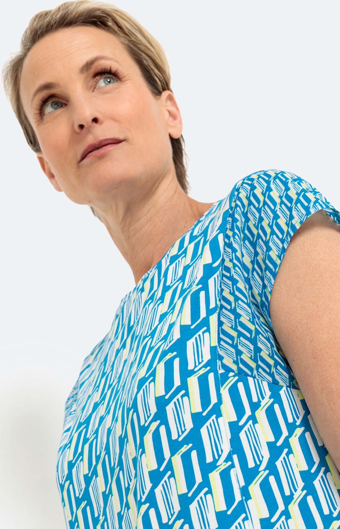 T-shirt met print, turqooise