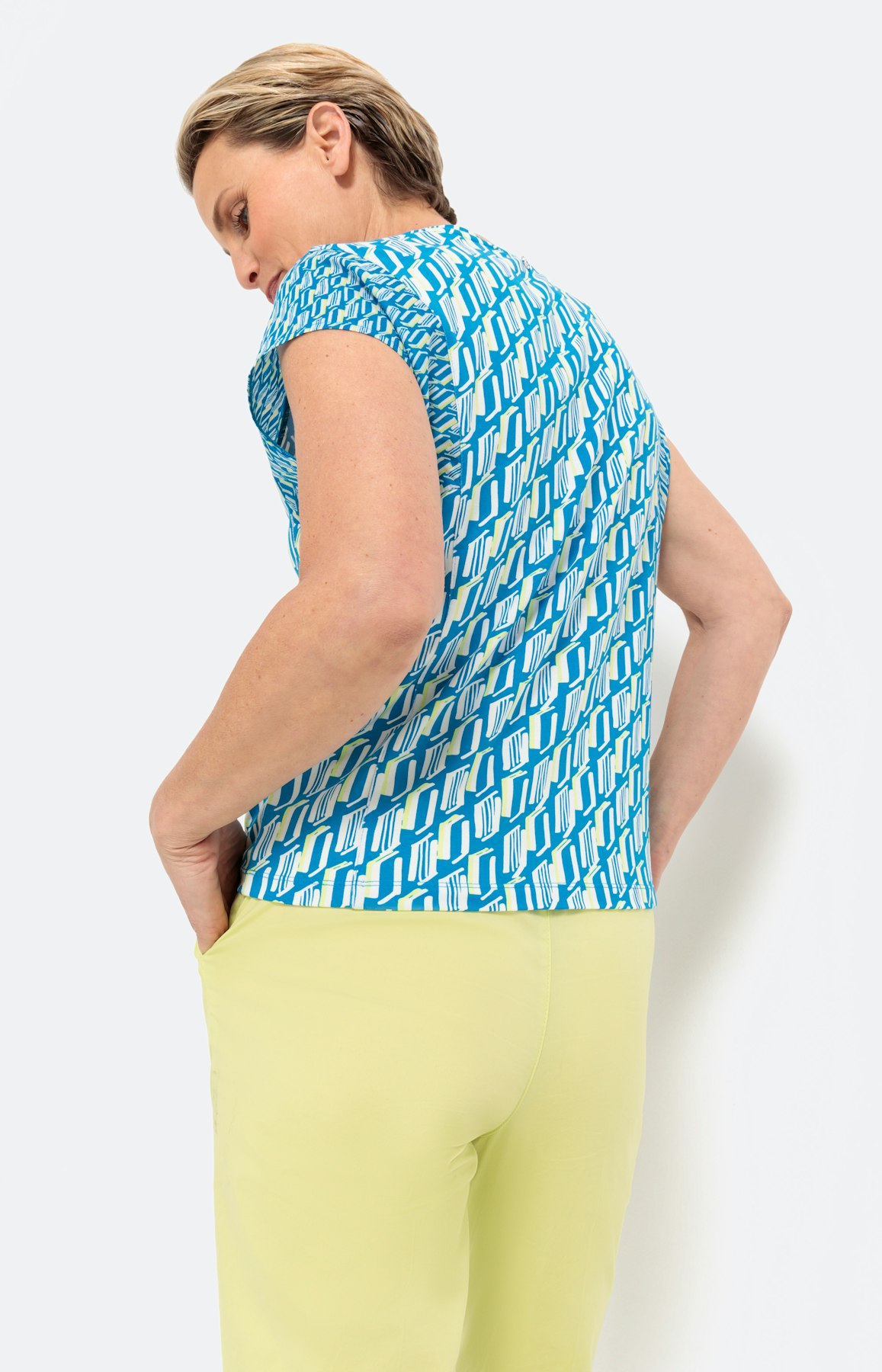 T-shirt met print, turqooise